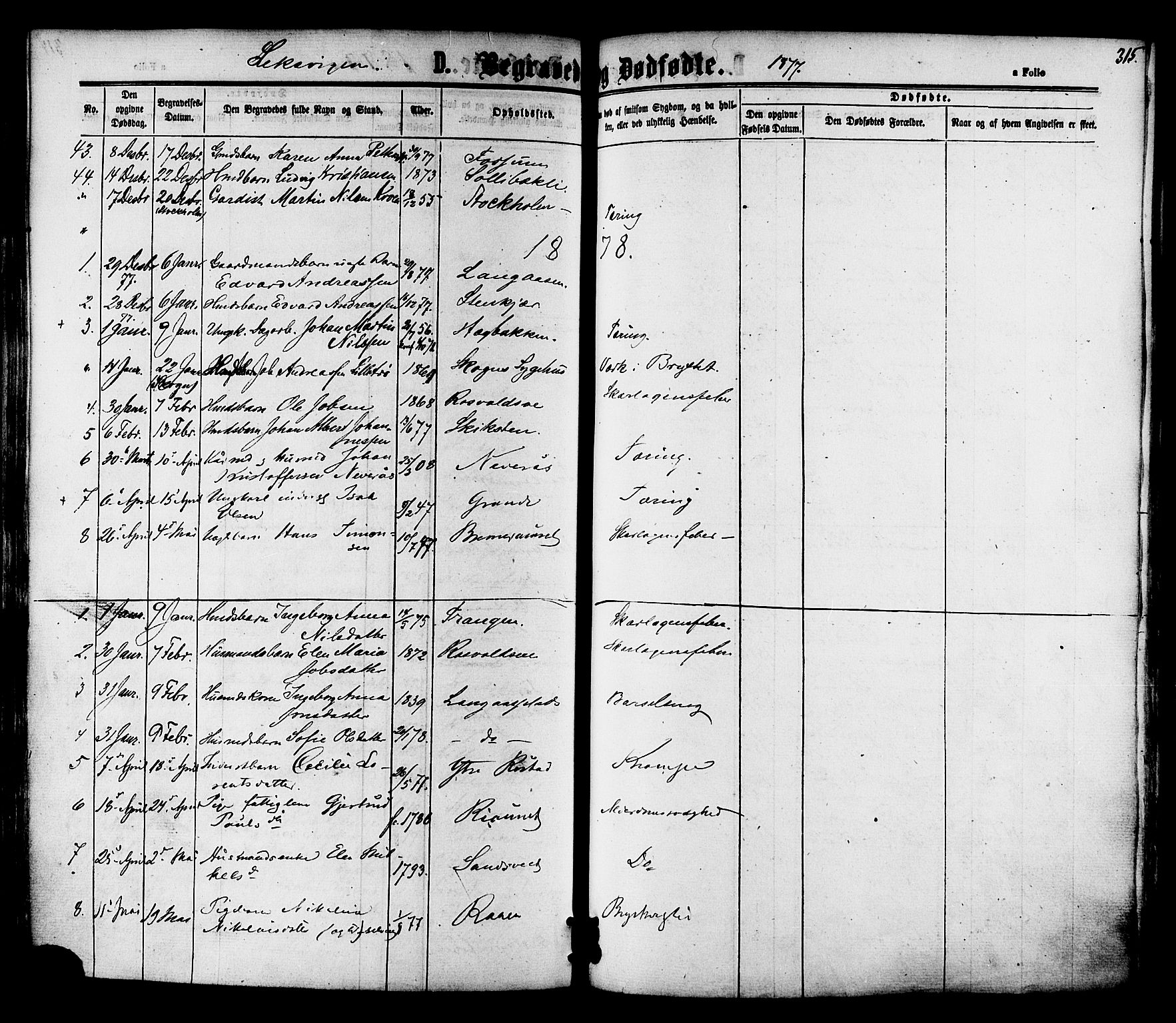 Ministerialprotokoller, klokkerbøker og fødselsregistre - Nord-Trøndelag, AV/SAT-A-1458/701/L0009: Parish register (official) no. 701A09 /1, 1864-1882, p. 315