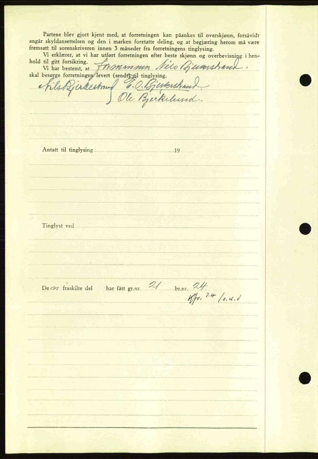 Nordmøre sorenskriveri, SAT/A-4132/1/2/2Ca: Mortgage book no. A89, 1940-1941, Diary no: : 648/1941