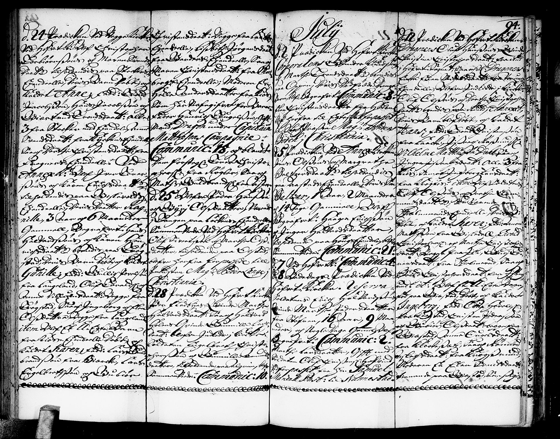 Ullensaker prestekontor Kirkebøker, AV/SAO-A-10236a/F/Fa/L0003: Parish register (official) no. I 3, 1711-1720, p. 94