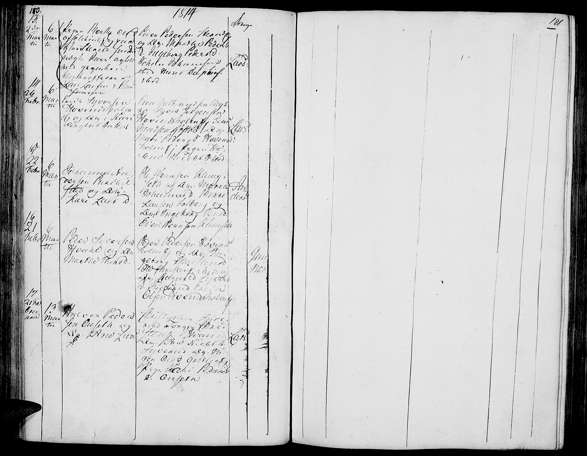 Nes prestekontor, Hedmark, AV/SAH-PREST-020/K/Ka/L0001: Parish register (official) no. 1, 1802-1814, p. 180-181