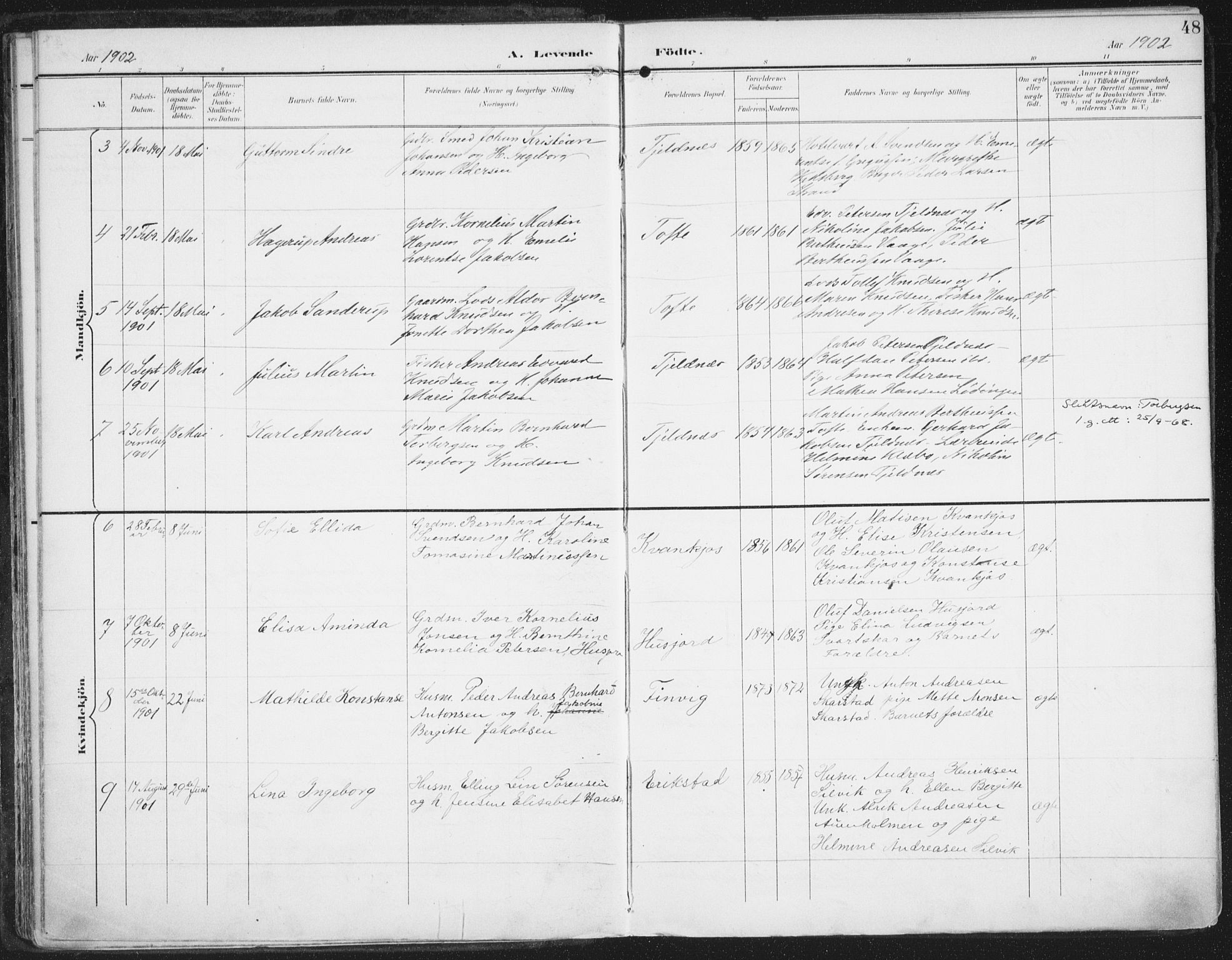 Ministerialprotokoller, klokkerbøker og fødselsregistre - Nordland, AV/SAT-A-1459/872/L1036: Parish register (official) no. 872A11, 1897-1913, p. 48