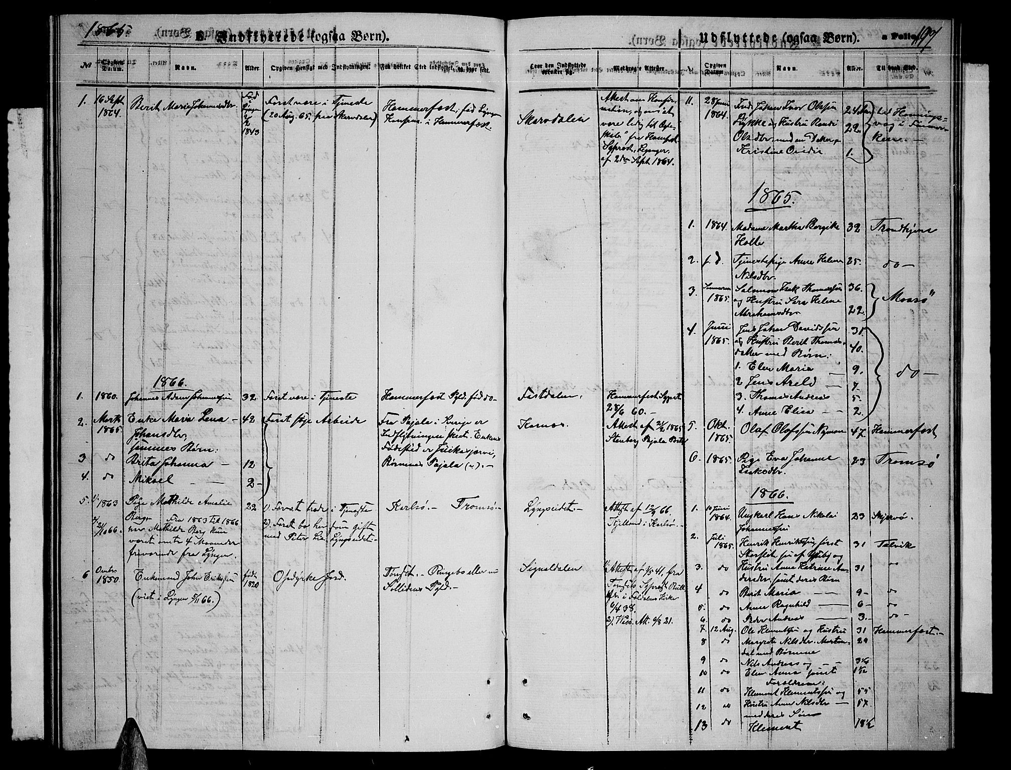 Lyngen sokneprestembete, AV/SATØ-S-1289/H/He/Heb/L0003klokker: Parish register (copy) no. 3, 1861-1867, p. 197