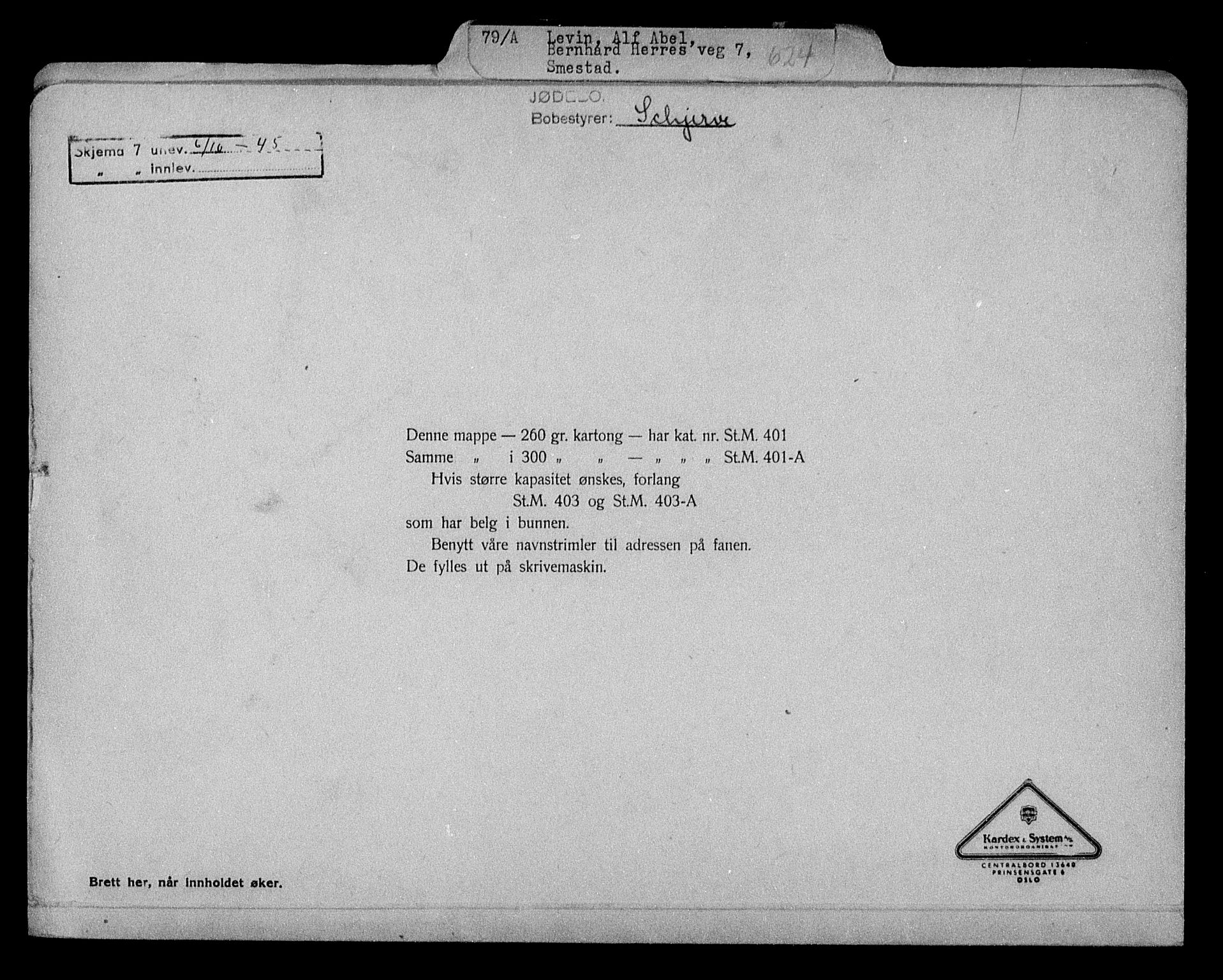 Justisdepartementet, Tilbakeføringskontoret for inndratte formuer, AV/RA-S-1564/H/Hc/Hcc/L0957: --, 1945-1947, p. 2