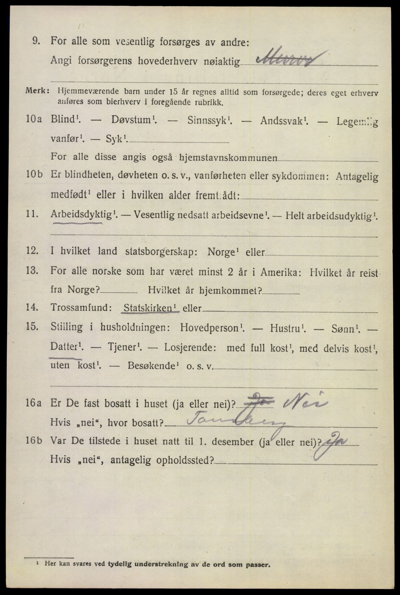 SAKO, 1920 census for Sem, 1920, p. 8160