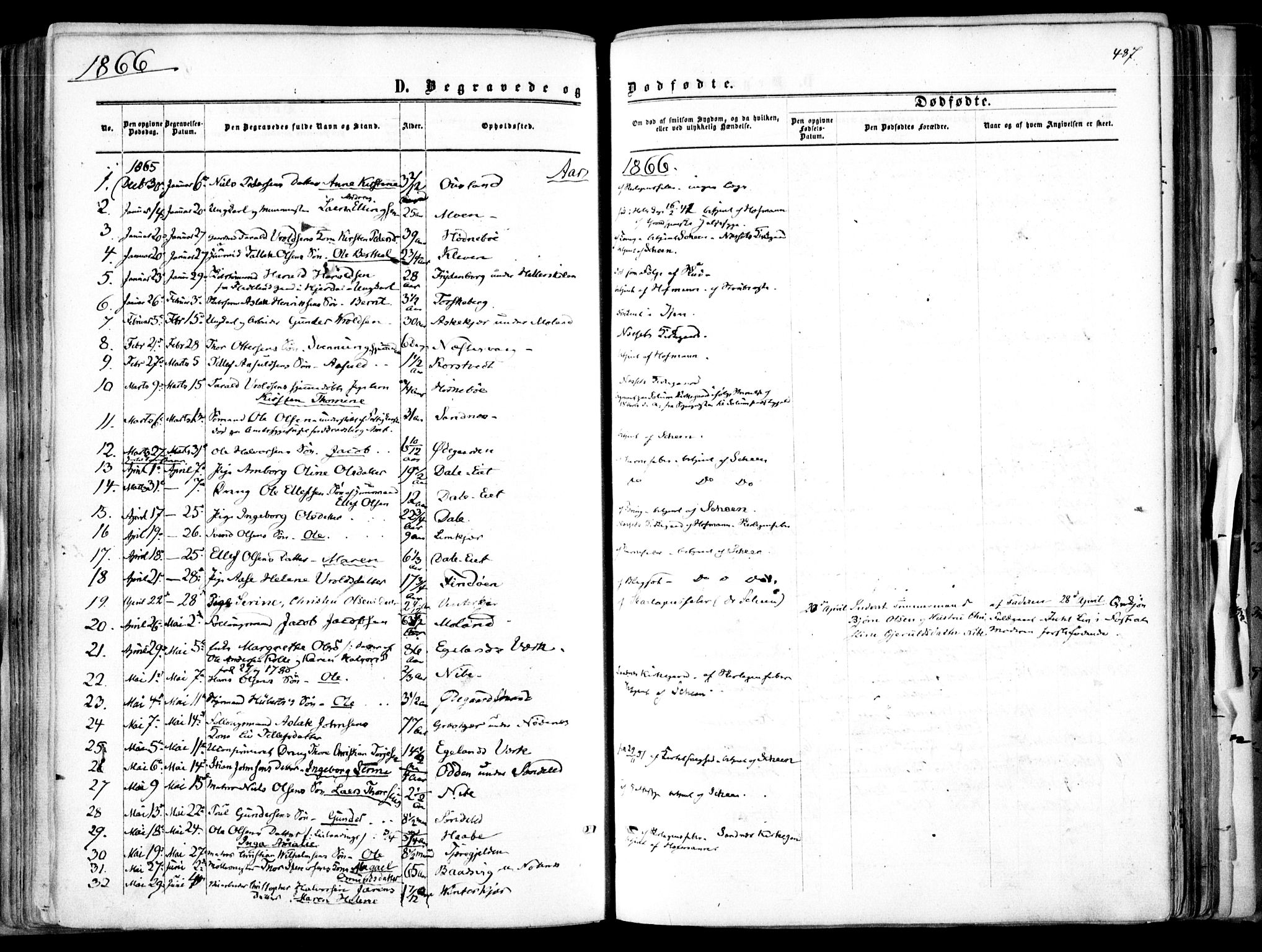 Søndeled sokneprestkontor, SAK/1111-0038/F/Fa/L0003: Parish register (official) no. A 3, 1861-1879, p. 487