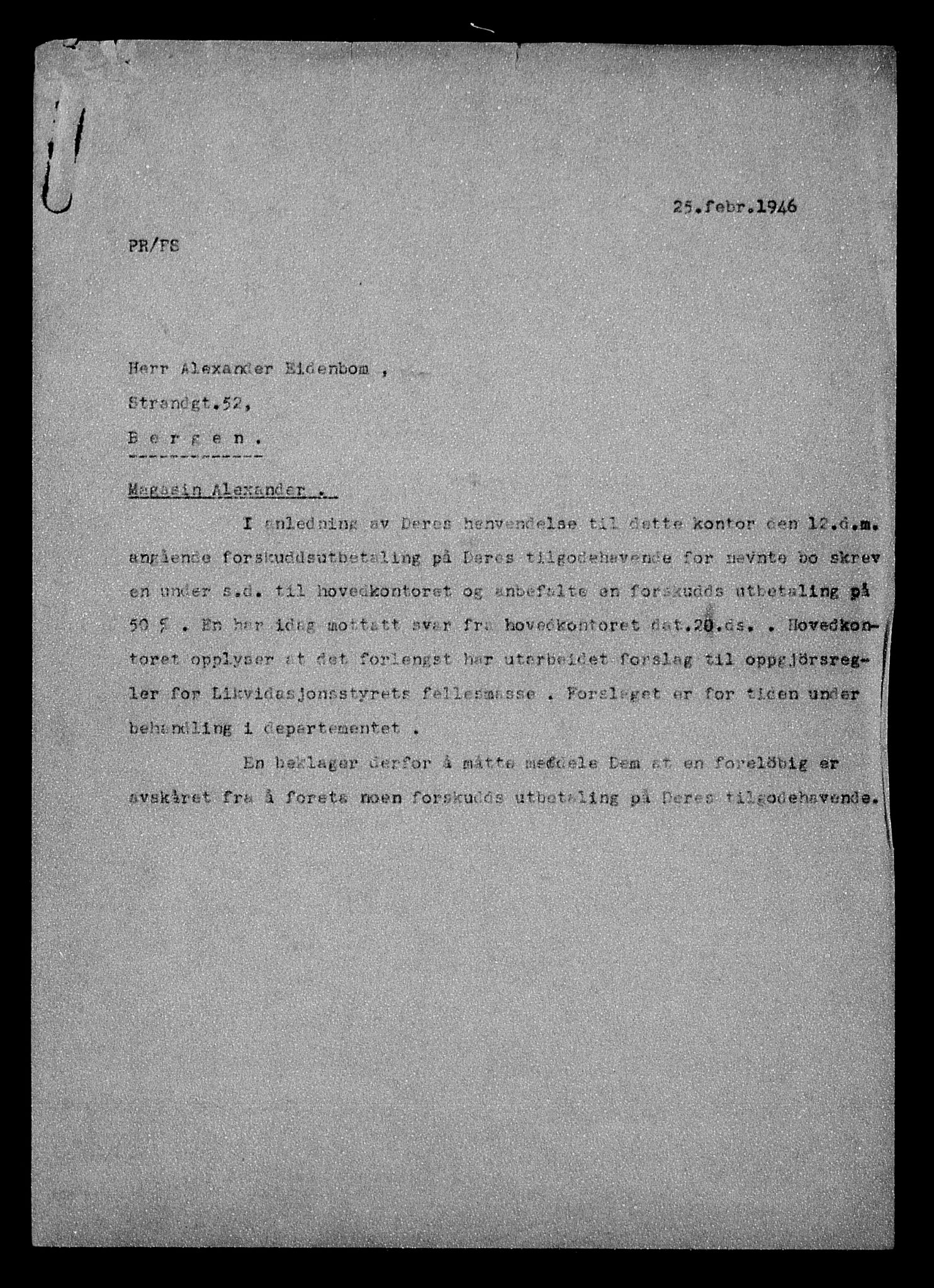 Justisdepartementet, Tilbakeføringskontoret for inndratte formuer, AV/RA-S-1564/H/Hc/Hcd/L0994: --, 1945-1947, p. 25