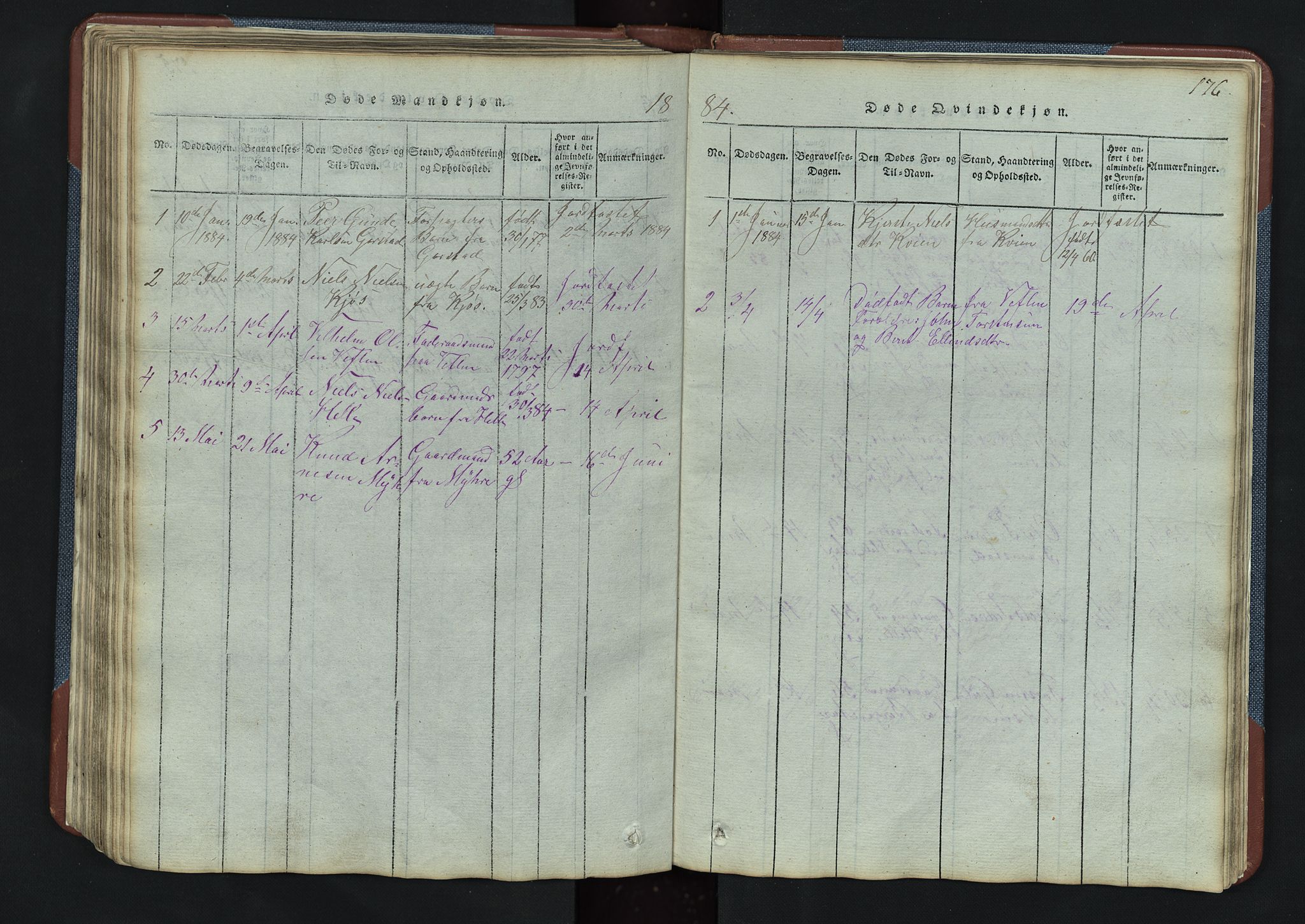 Vang prestekontor, Valdres, AV/SAH-PREST-140/H/Hb/L0003: Parish register (copy) no. 3, 1814-1892, p. 176