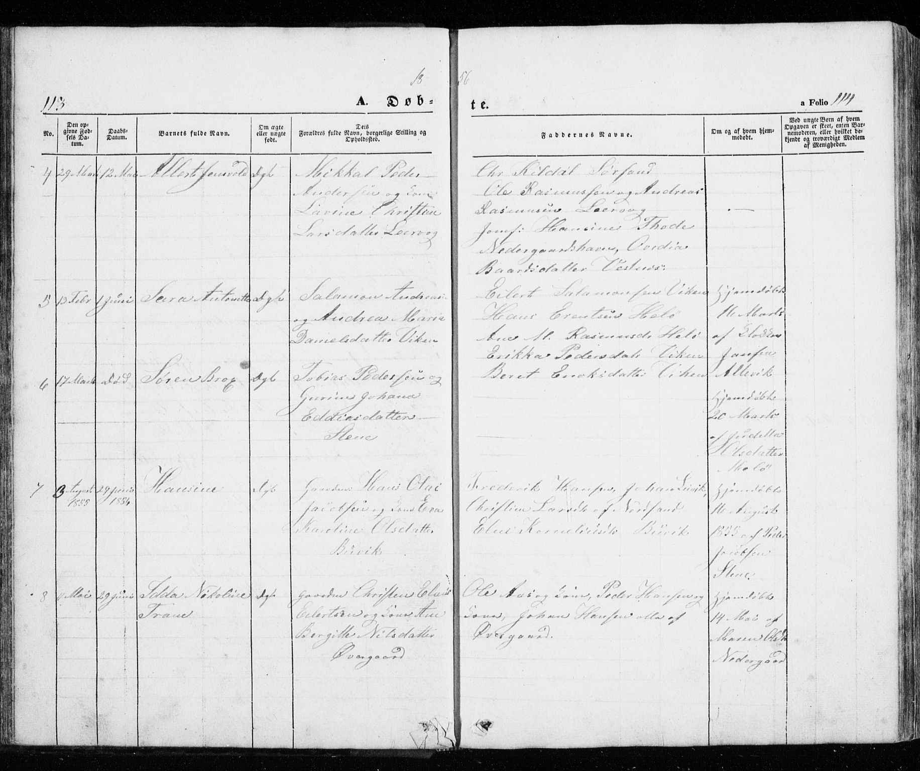 Trondenes sokneprestkontor, SATØ/S-1319/H/Ha/L0010kirke: Parish register (official) no. 10, 1840-1865, p. 113-114