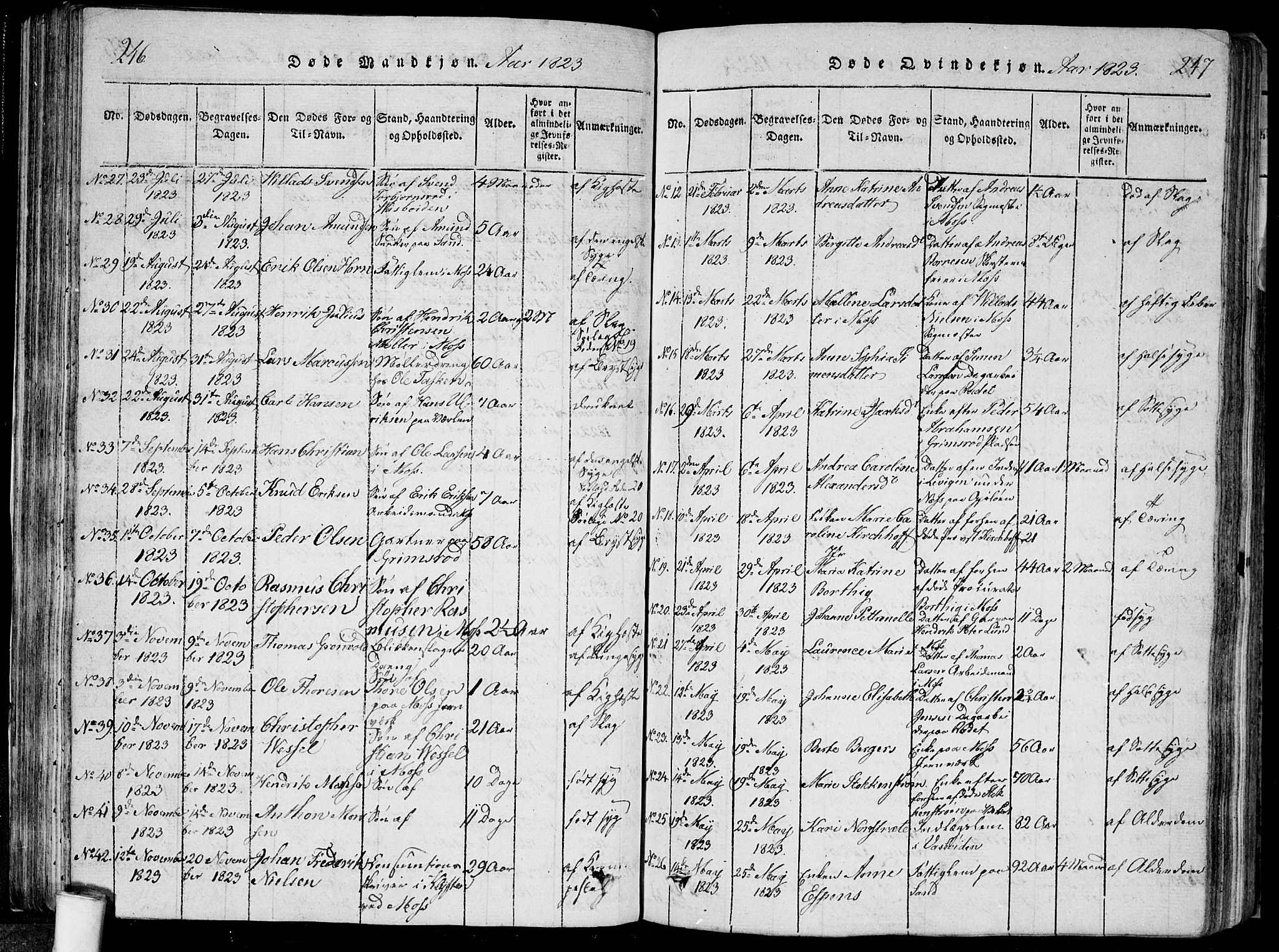 Moss prestekontor Kirkebøker, SAO/A-2003/F/Fa/L0005: Parish register (official) no. I 5, 1814-1828, p. 246-247