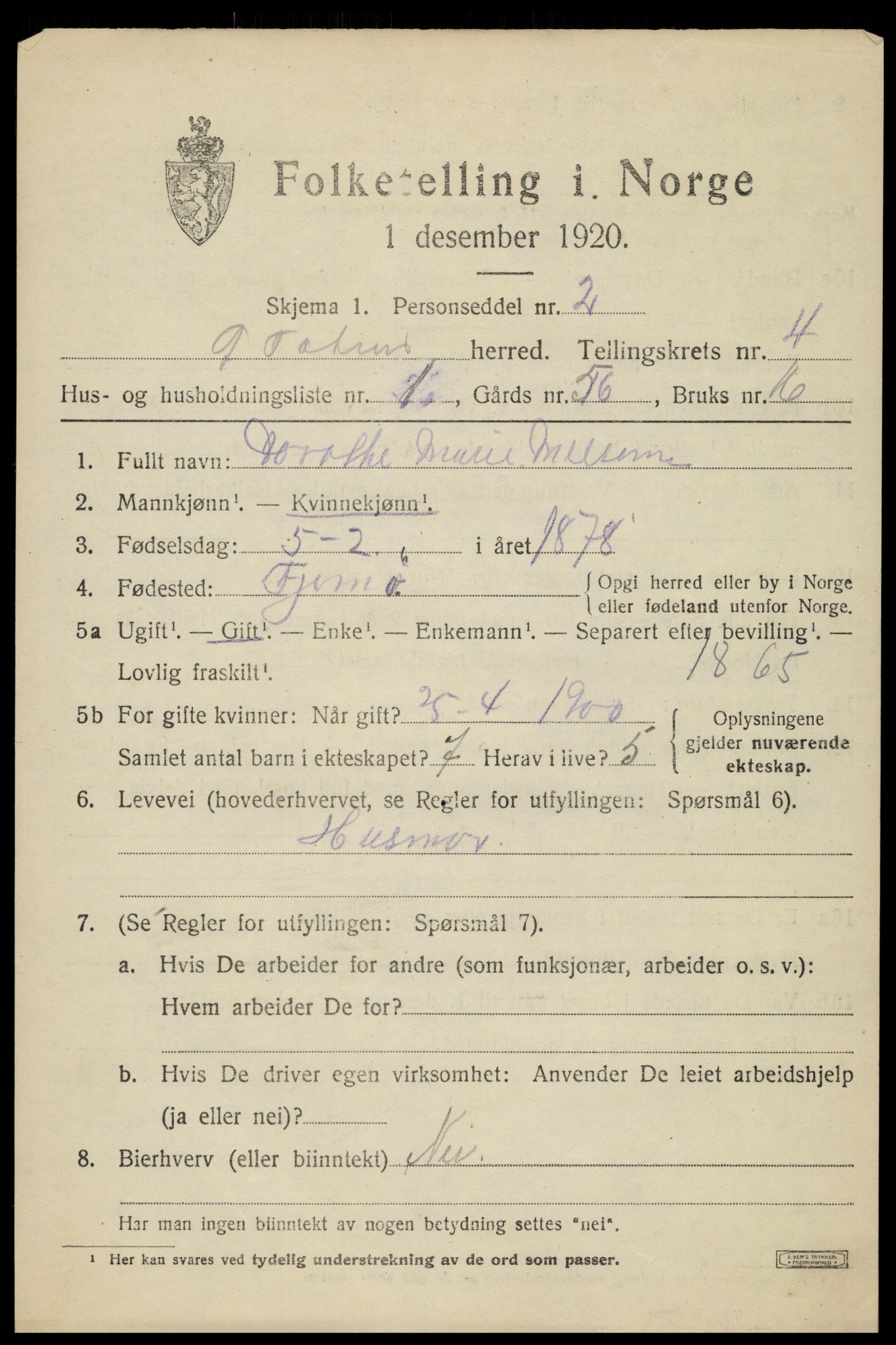 SAH, 1920 census for Østre Toten, 1920, p. 8570