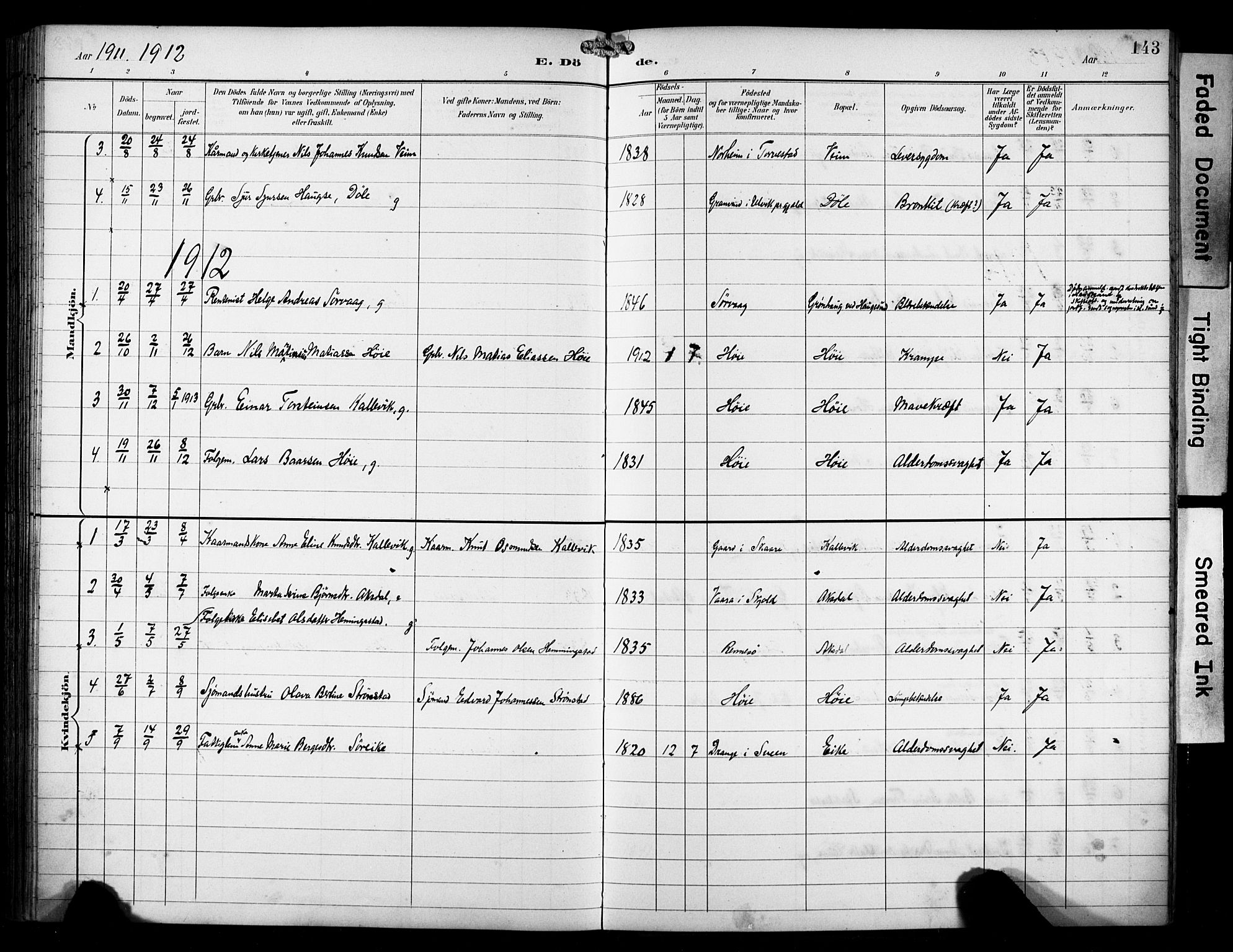 Avaldsnes sokneprestkontor, AV/SAST-A -101851/H/Ha/Haa/L0016: Parish register (official) no. A 16, 1893-1918, p. 143