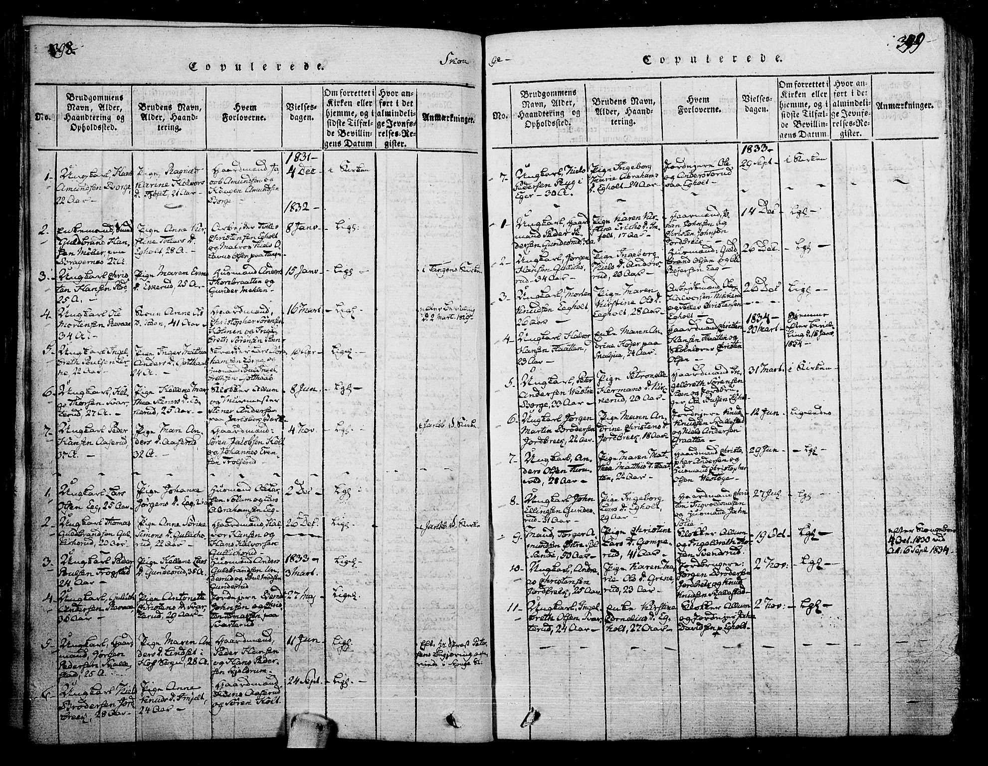 Skoger kirkebøker, AV/SAKO-A-59/F/Fa/L0002: Parish register (official) no. I 2 /1, 1814-1842, p. 398-399