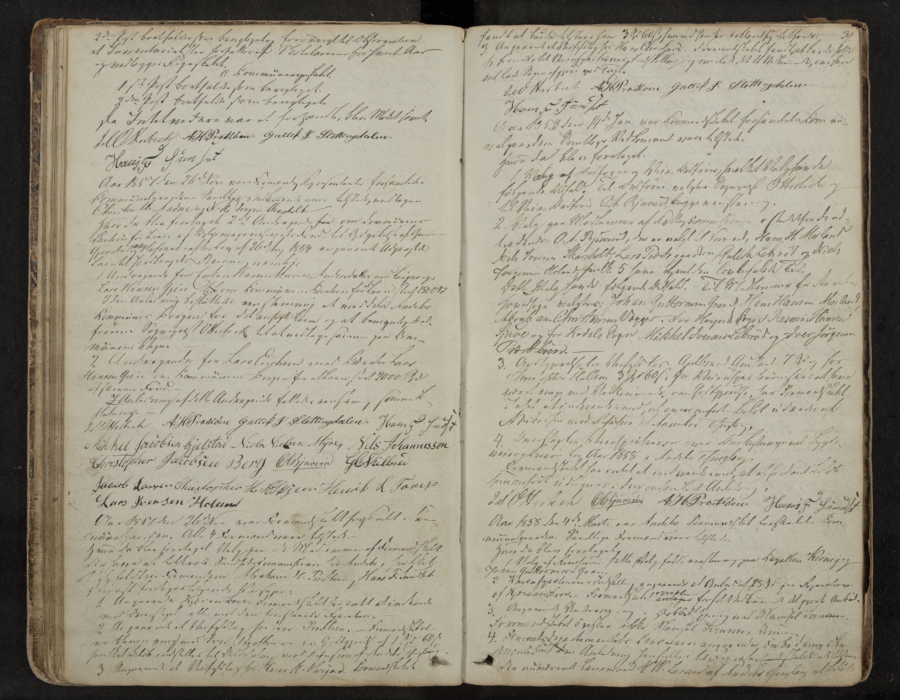 Andebu formannskap og sentraladministrasjon, IKAK/0719021-1/A/Aa/L0001: Møtebok med register, 1837-1869, p. 39