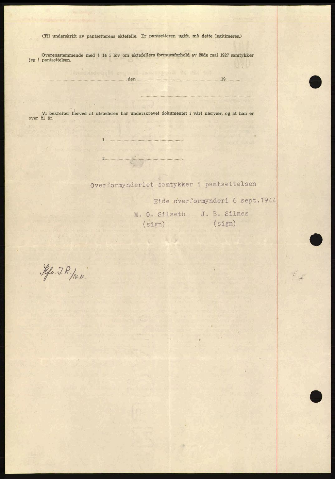 Nordmøre sorenskriveri, AV/SAT-A-4132/1/2/2Ca: Mortgage book no. B92, 1944-1945, Diary no: : 1577/1944