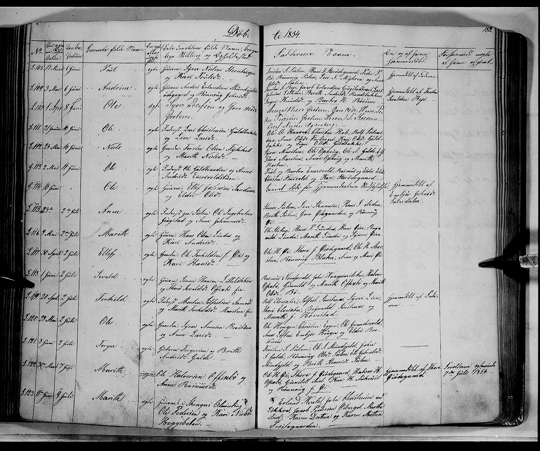 Lom prestekontor, AV/SAH-PREST-070/K/L0006: Parish register (official) no. 6A, 1837-1863, p. 182