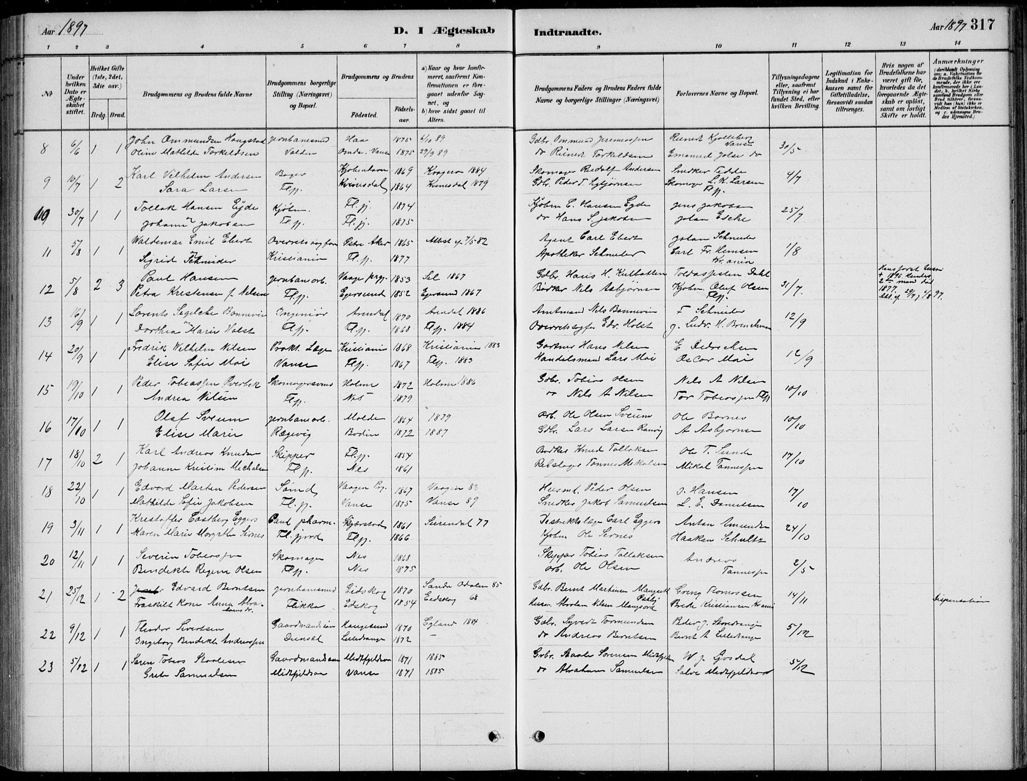 Flekkefjord sokneprestkontor, AV/SAK-1111-0012/F/Fb/Fbc/L0007: Parish register (copy) no. B 7, 1880-1902, p. 317