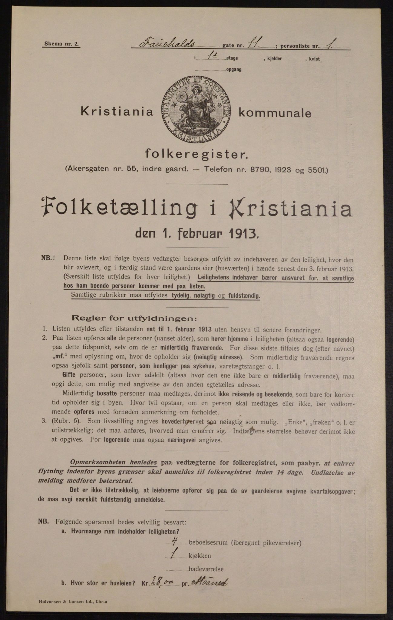 OBA, Municipal Census 1913 for Kristiania, 1913, p. 24088