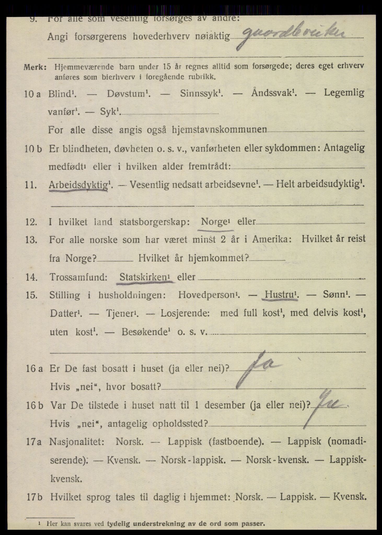 SAT, 1920 census for Dønnes, 1920, p. 2877