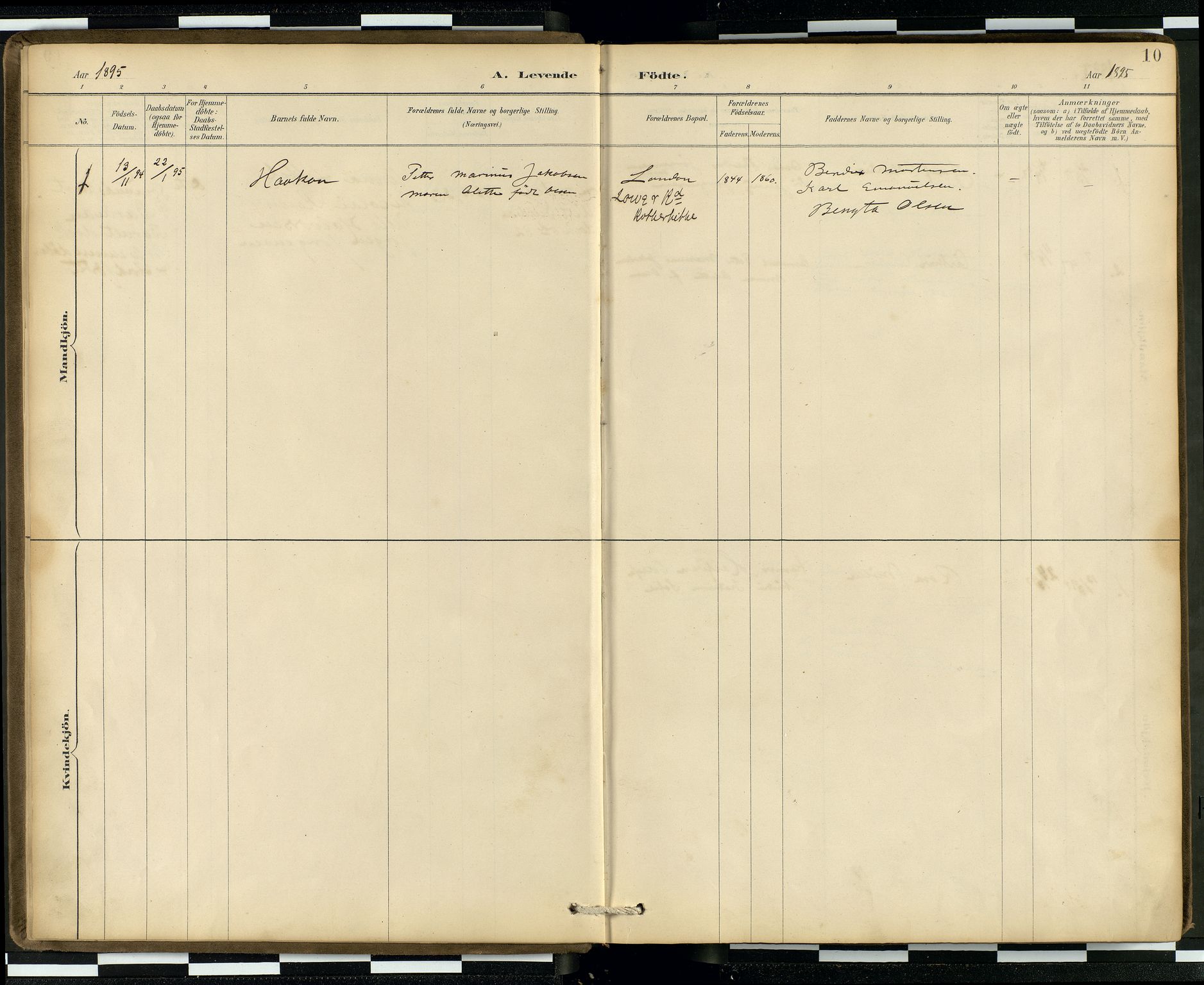  Den norske sjømannsmisjon i utlandet/London m/bistasjoner, SAB/SAB/PA-0103/H/Ha/L0002: Parish register (official) no. A 2, 1887-1903, p. 9b-10a