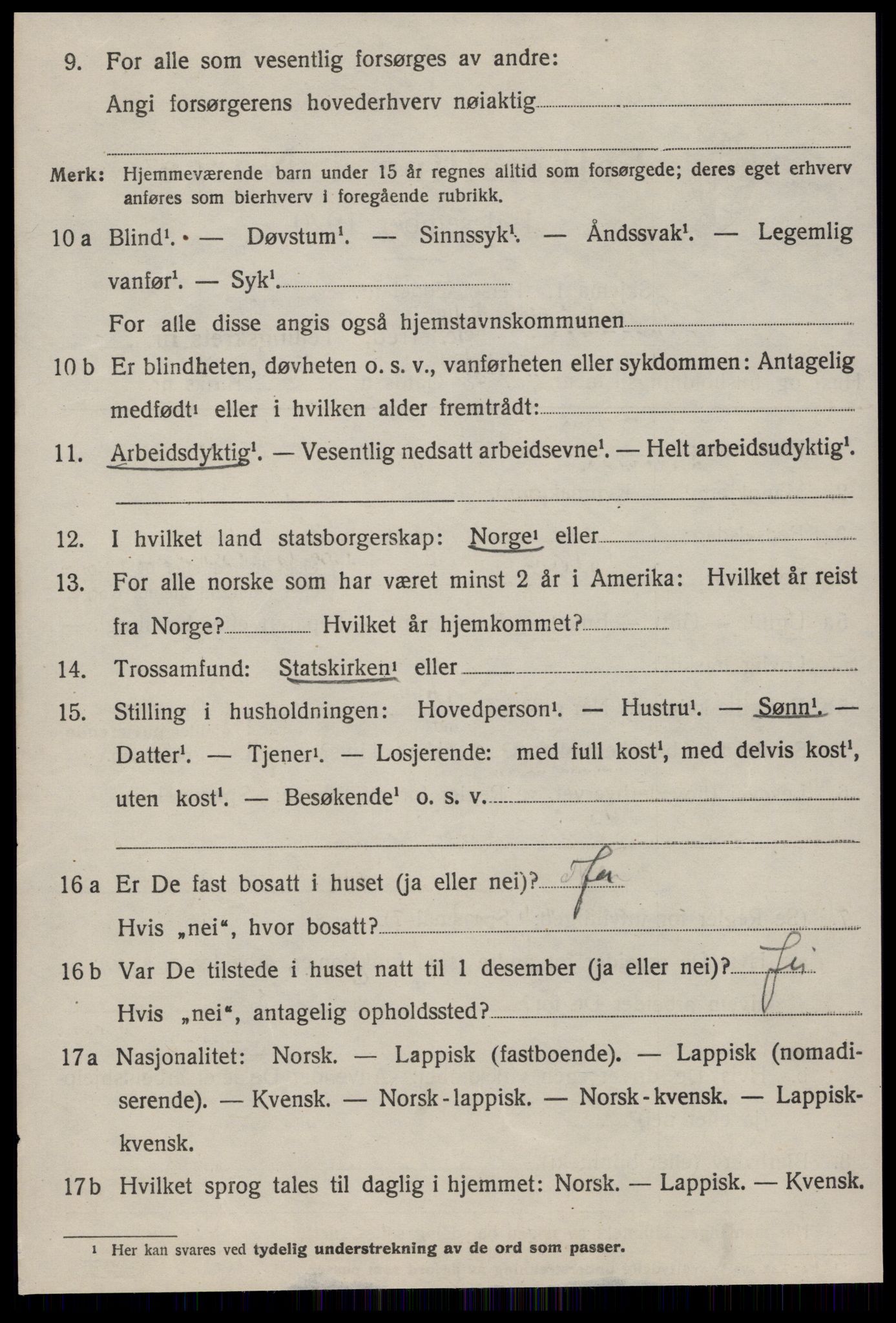 SAT, 1920 census for Malvik, 1920, p. 5323