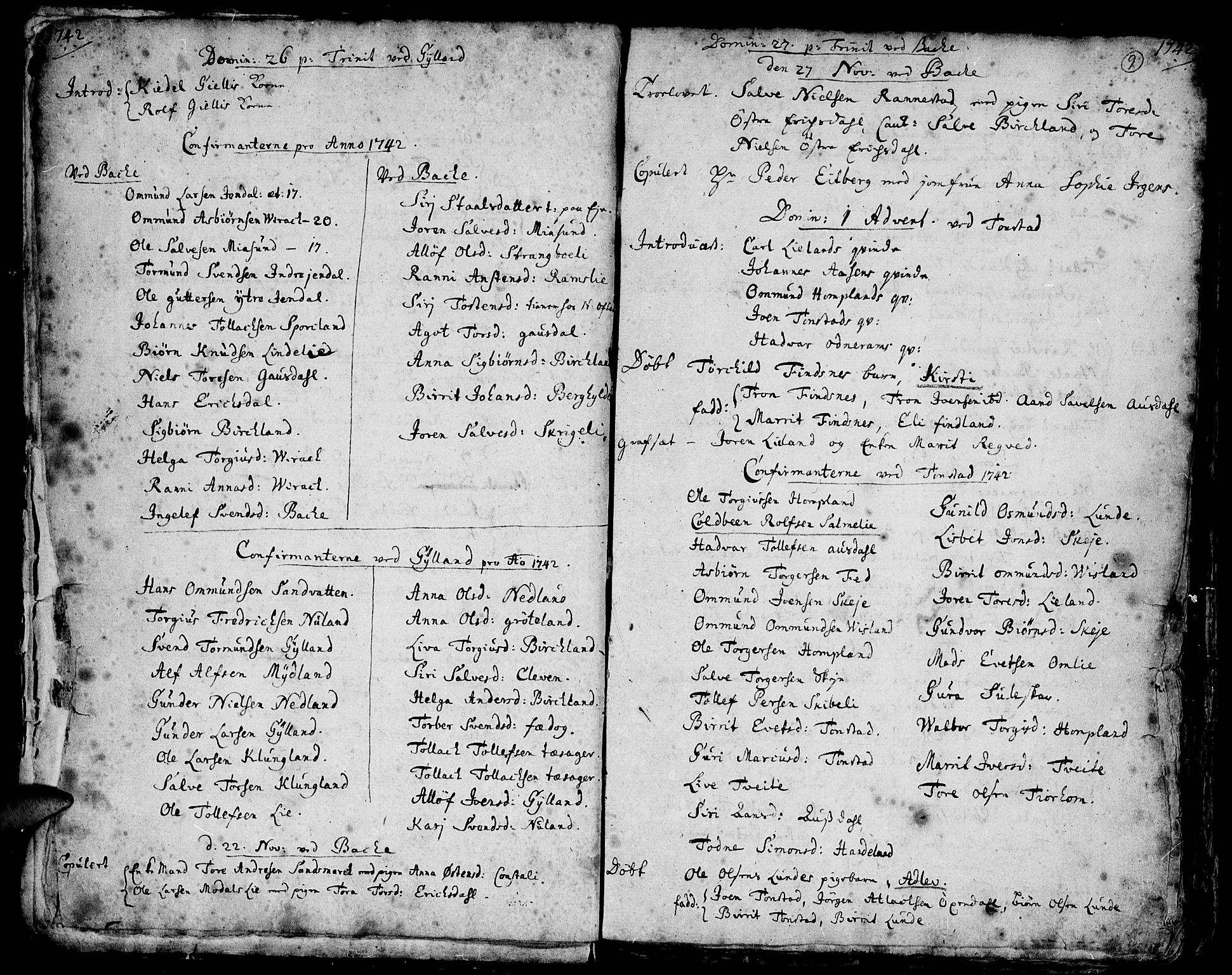Bakke sokneprestkontor, AV/SAK-1111-0002/F/Fa/Faa/L0001: Parish register (official) no. A 1, 1741-1780, p. 9