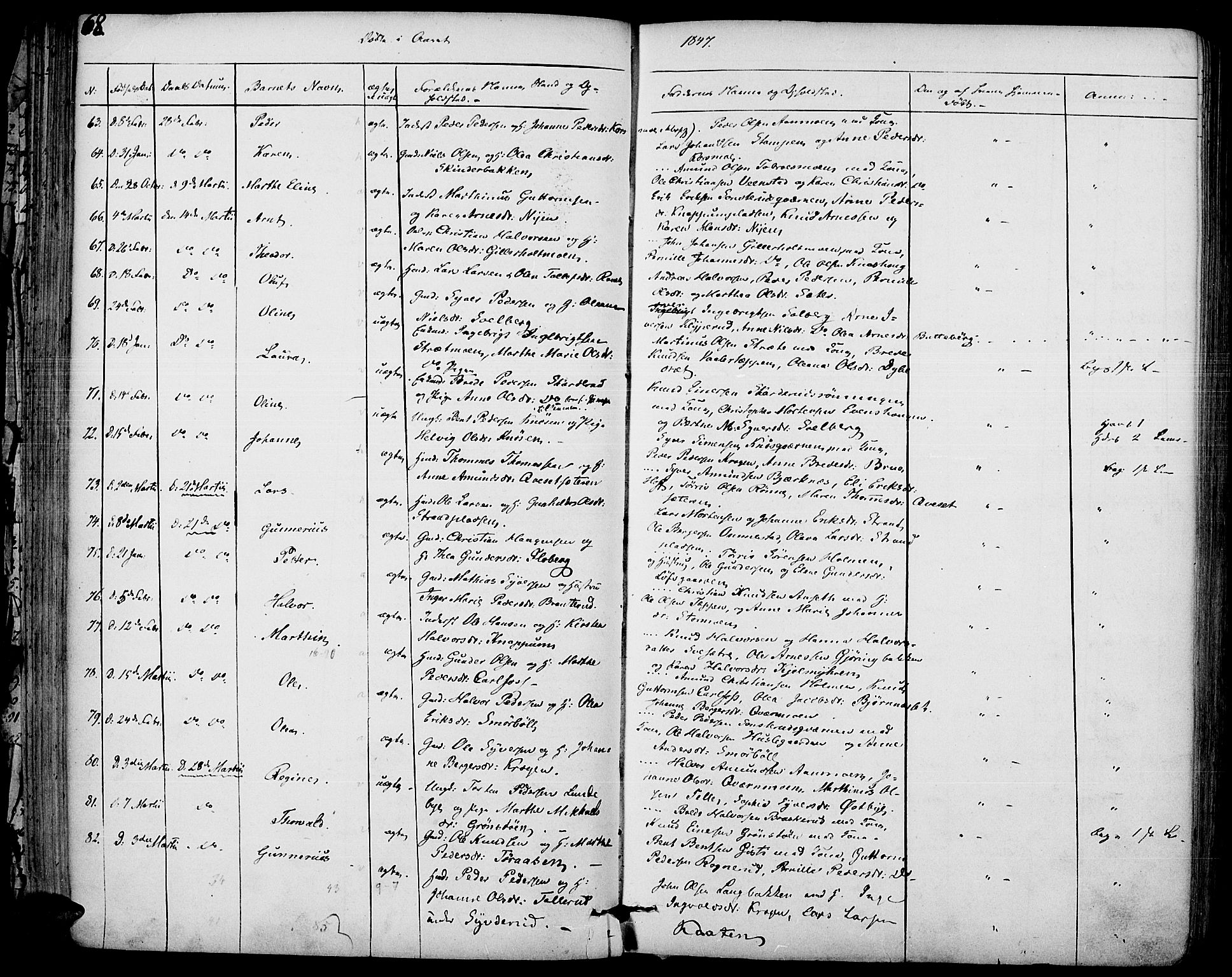 Hof prestekontor, AV/SAH-PREST-038/H/Ha/Haa/L0007: Parish register (official) no. 7, 1841-1848, p. 68