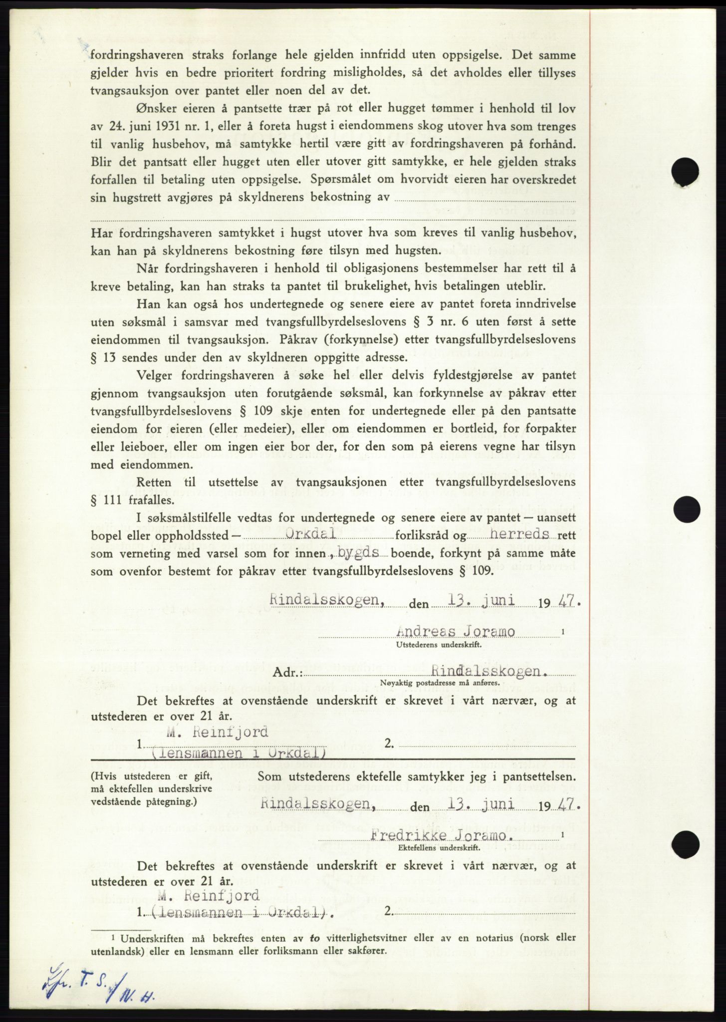 Nordmøre sorenskriveri, AV/SAT-A-4132/1/2/2Ca: Mortgage book no. B96, 1947-1947, Diary no: : 1467/1947