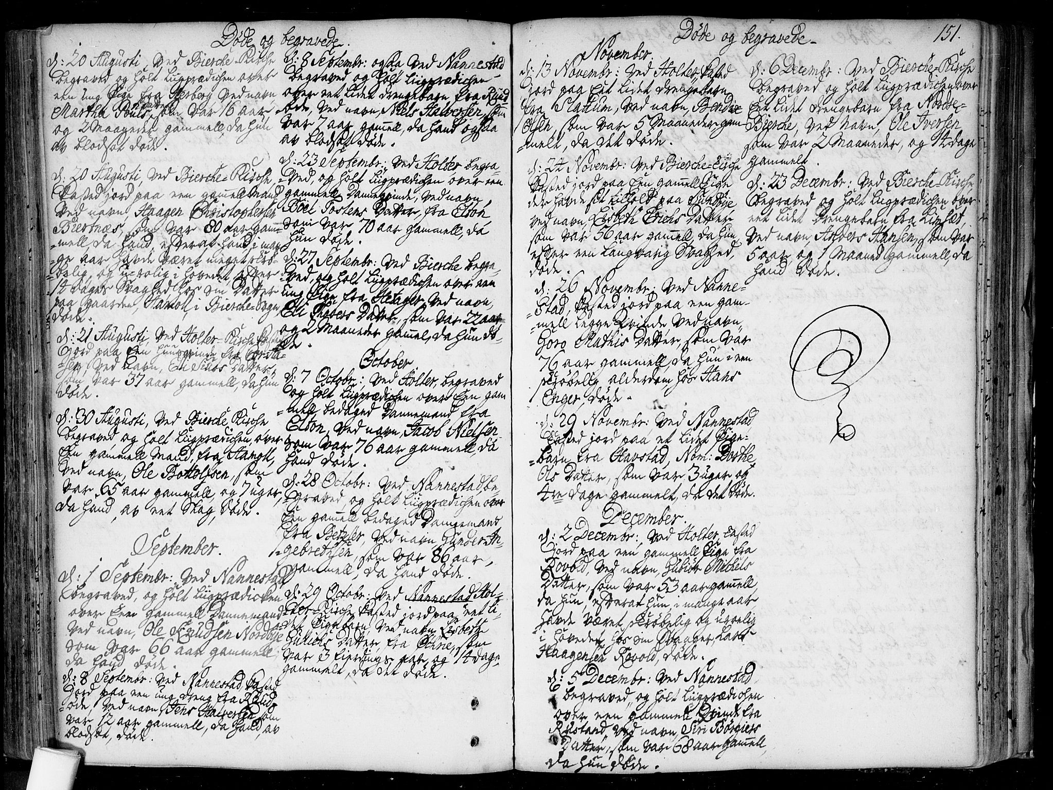 Nannestad prestekontor Kirkebøker, SAO/A-10414a/F/Fa/L0006: Parish register (official) no. I 6, 1739-1754, p. 151