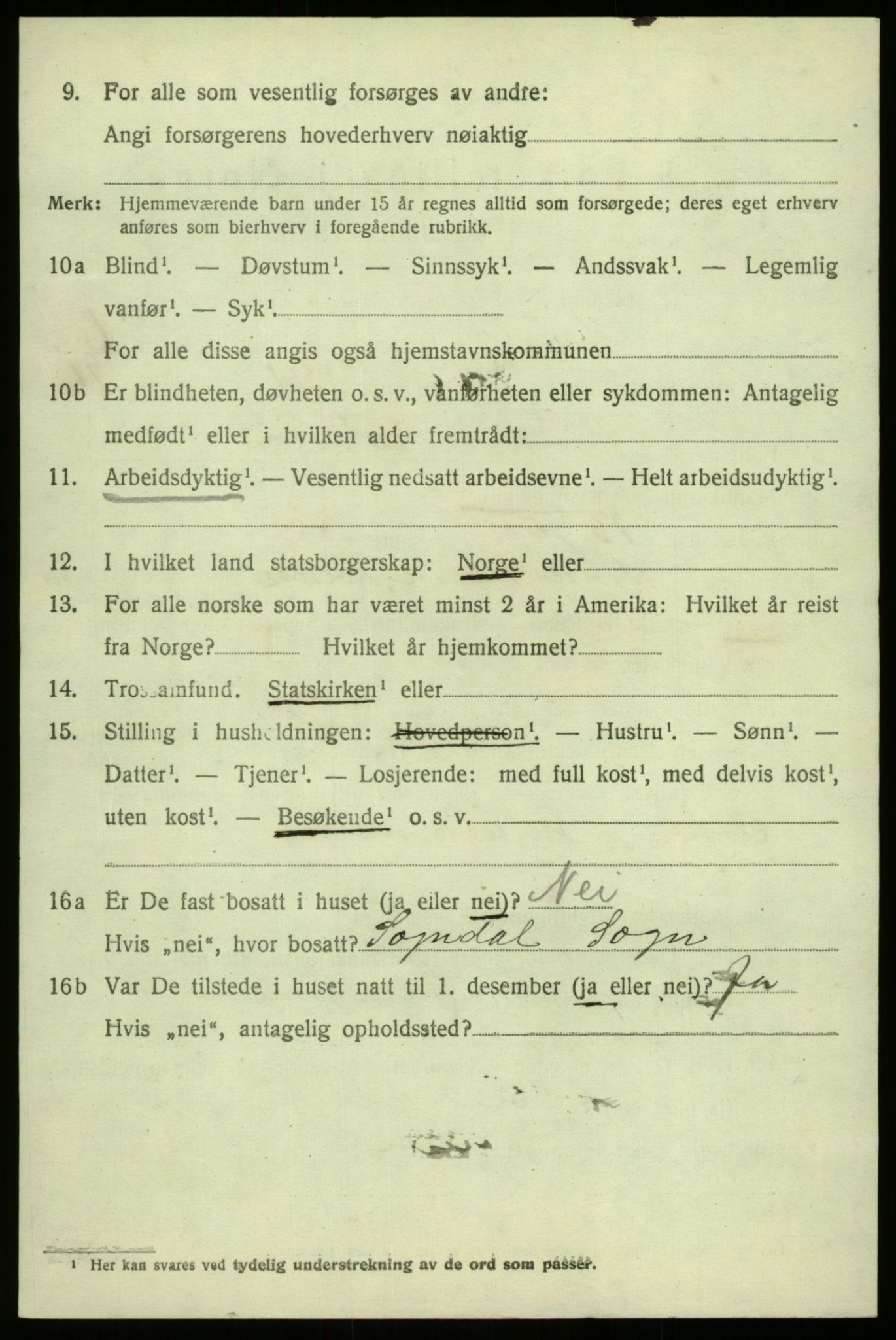 SAB, 1920 census for Hafslo, 1920, p. 5085