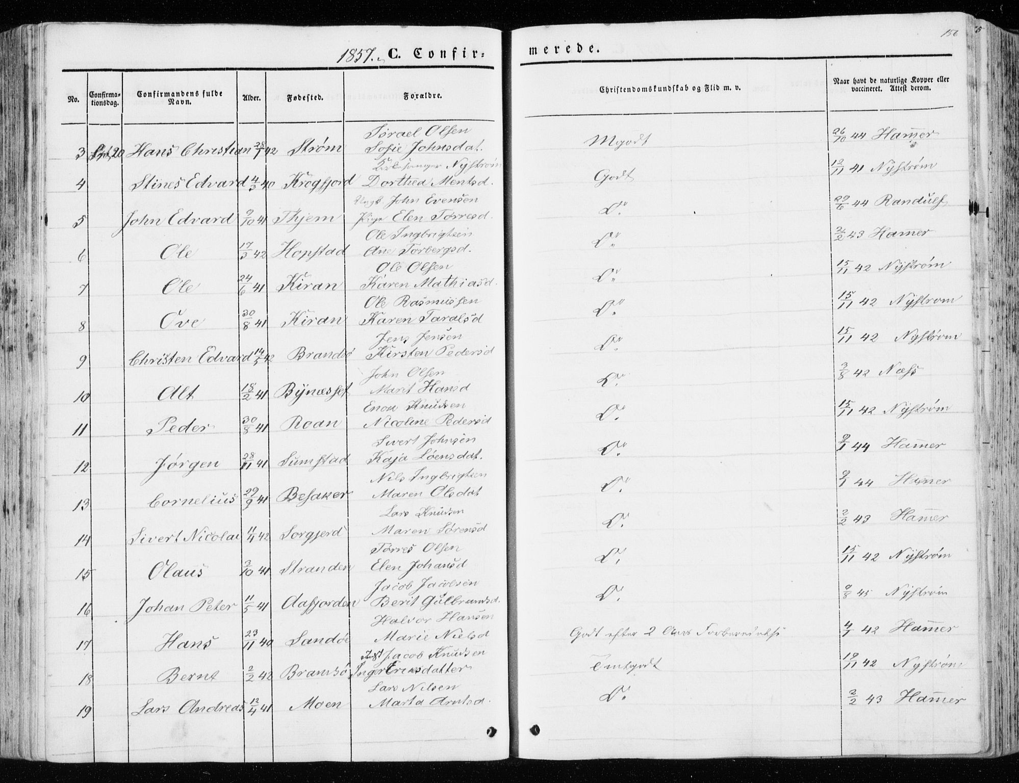 Ministerialprotokoller, klokkerbøker og fødselsregistre - Sør-Trøndelag, SAT/A-1456/657/L0704: Parish register (official) no. 657A05, 1846-1857, p. 156