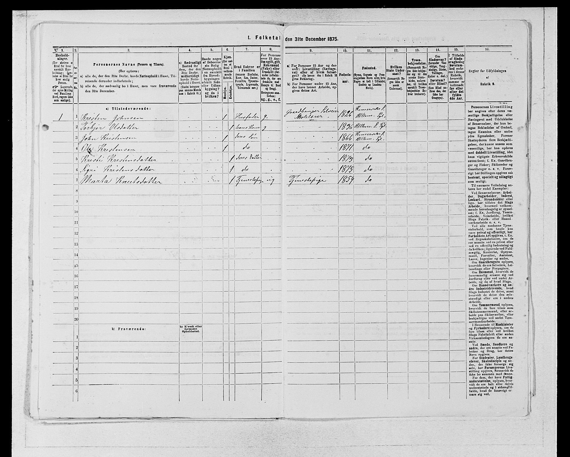 SAB, 1875 census for 1230P Ullensvang, 1875, p. 1385