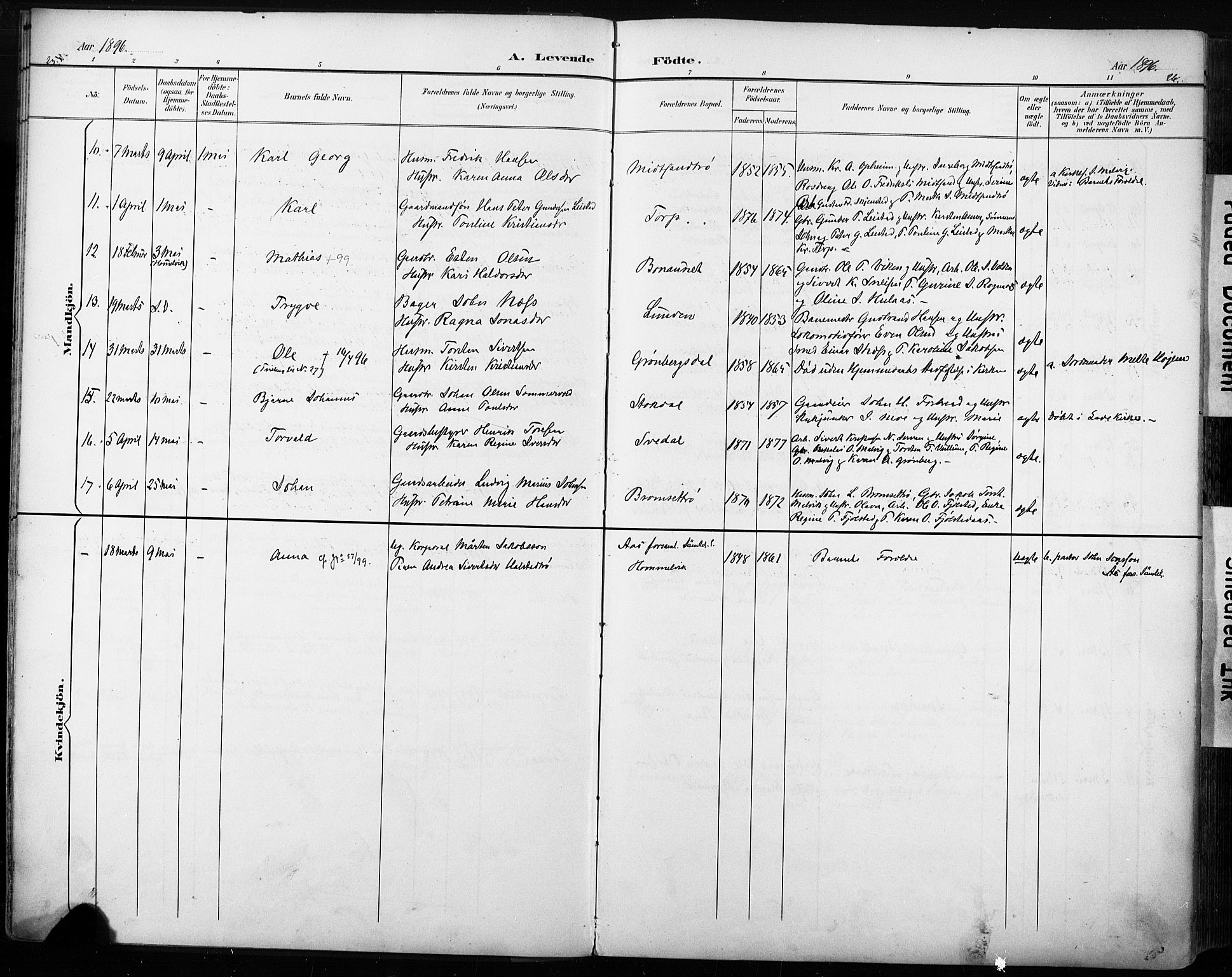 Ministerialprotokoller, klokkerbøker og fødselsregistre - Sør-Trøndelag, SAT/A-1456/616/L0411: Parish register (official) no. 616A08, 1894-1906, p. 25-26
