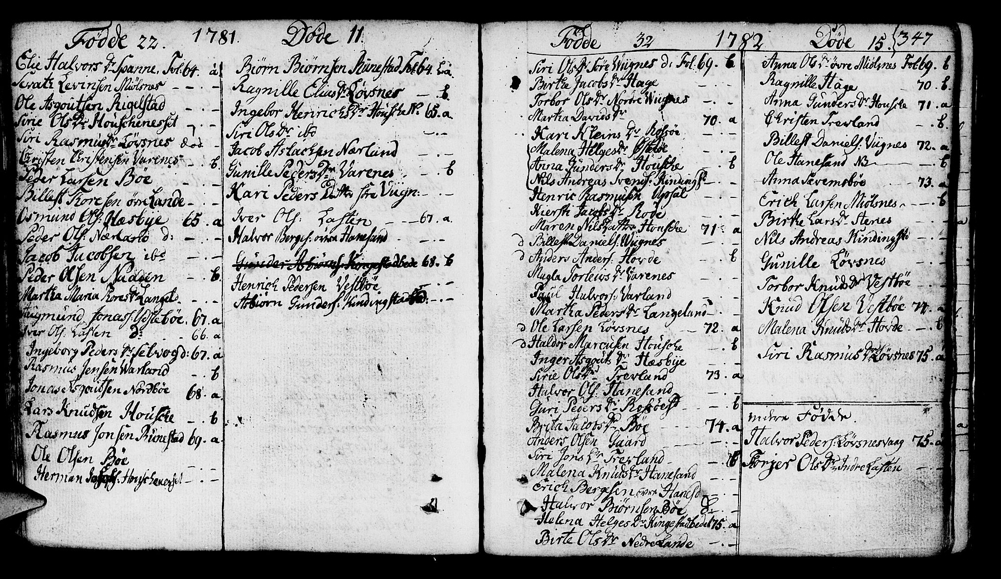 Finnøy sokneprestkontor, SAST/A-101825/H/Ha/Haa/L0005: Parish register (official) no. A 5, 1773-1816, p. 347