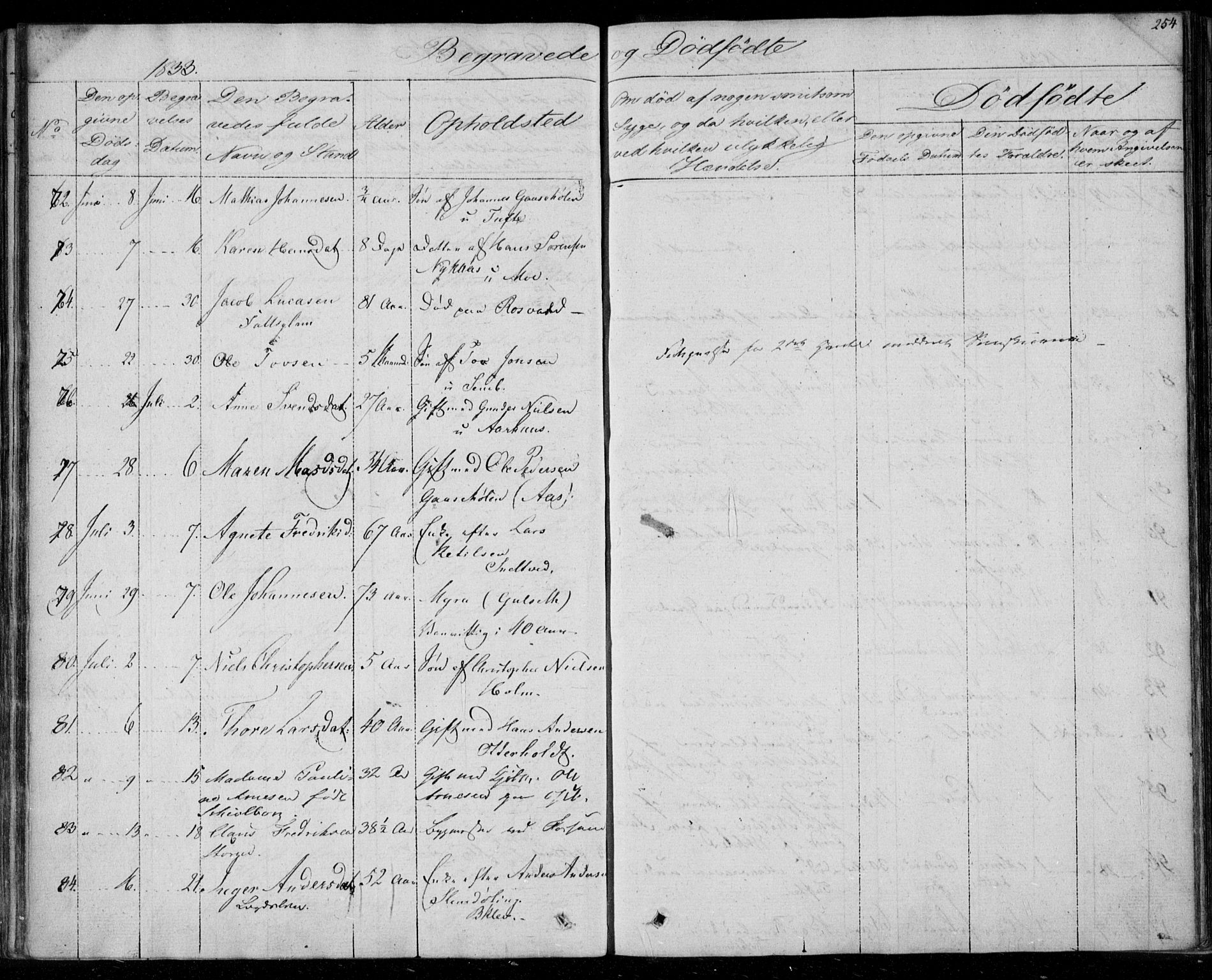 Gjerpen kirkebøker, SAKO/A-265/F/Fa/L0006: Parish register (official) no. I 6, 1829-1834, p. 254