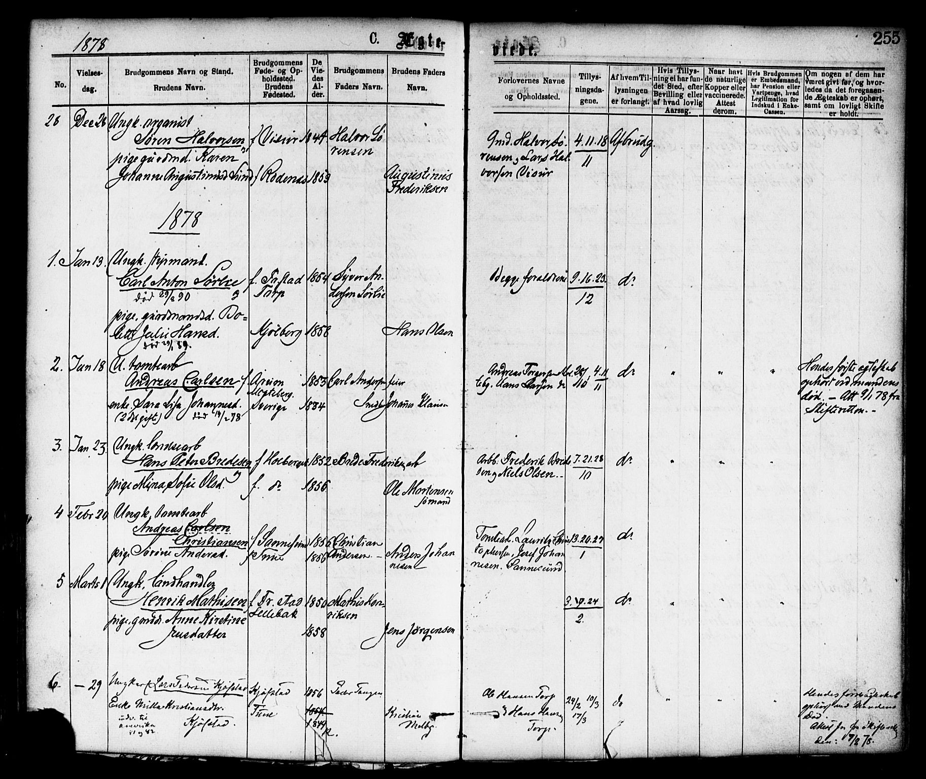 Borge prestekontor Kirkebøker, AV/SAO-A-10903/F/Fa/L0007: Parish register (official) no. I 7, 1875-1886, p. 255