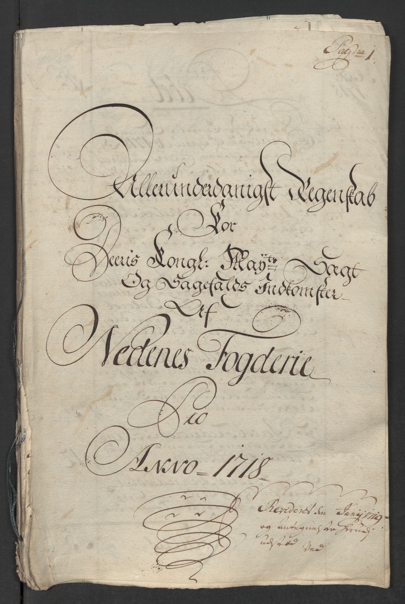 Rentekammeret inntil 1814, Reviderte regnskaper, Fogderegnskap, AV/RA-EA-4092/R39/L2327: Fogderegnskap Nedenes, 1718, p. 272