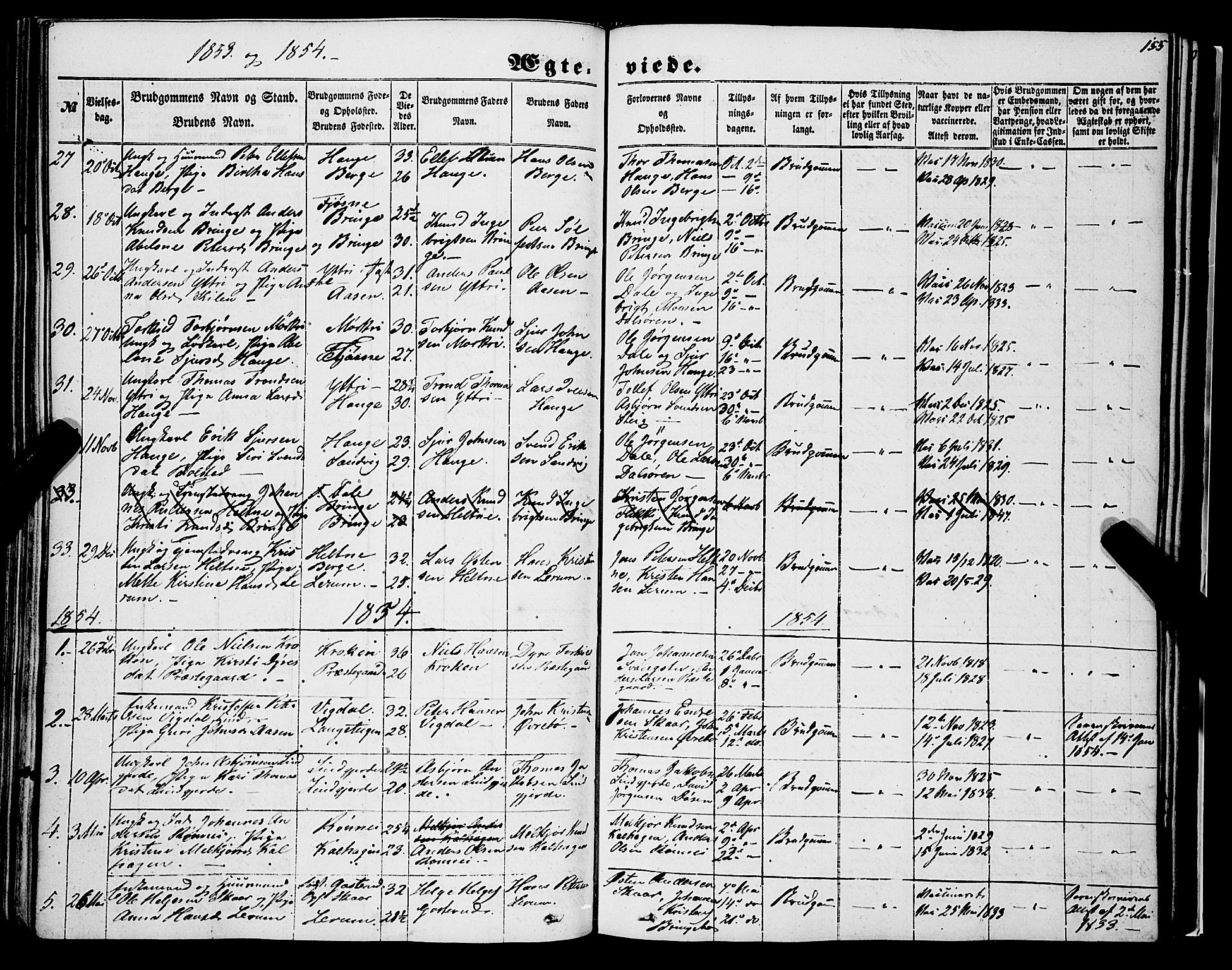 Luster sokneprestembete, SAB/A-81101/H/Haa/Haaa/L0007: Parish register (official) no. A 7, 1849-1859, p. 155