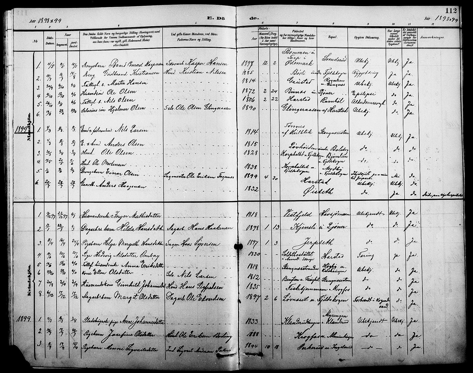 Eidskog prestekontor, AV/SAH-PREST-026/H/Ha/Hab/L0002: Parish register (copy) no. 2, 1895-1923, p. 112