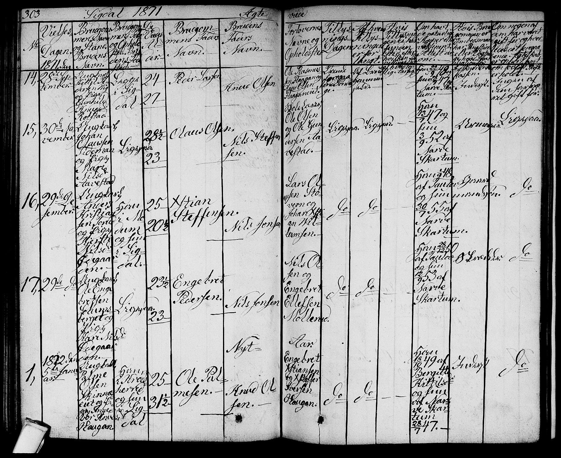 Sigdal kirkebøker, SAKO/A-245/G/Ga/L0003: Parish register (copy) no. I 3, 1857-1878, p. 303
