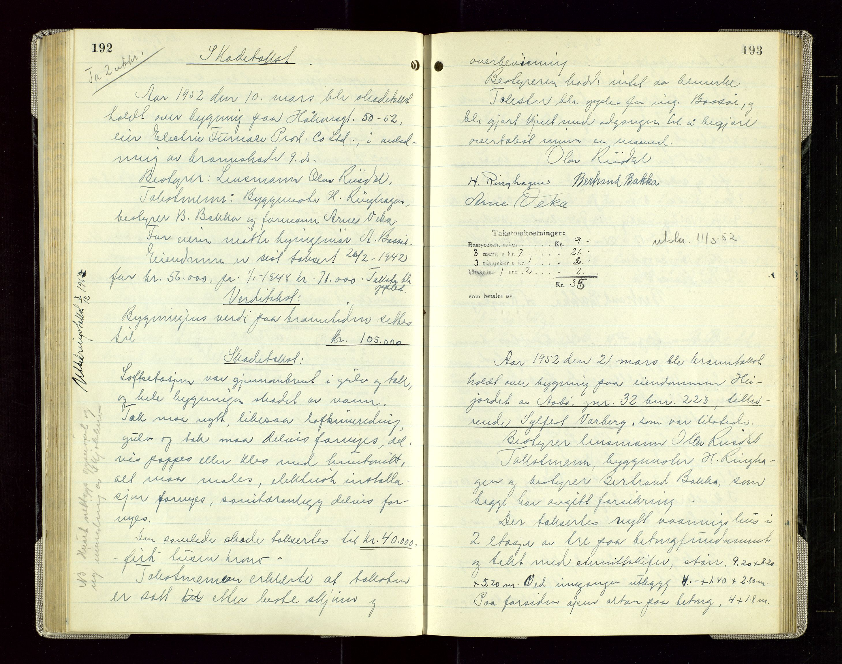 Sauda lensmannskontor, AV/SAST-A-100177/Goa/L0005: "Branntakstprotokoll for Sauda lensmannsdistrikt", 1946-1955, p. 192-193