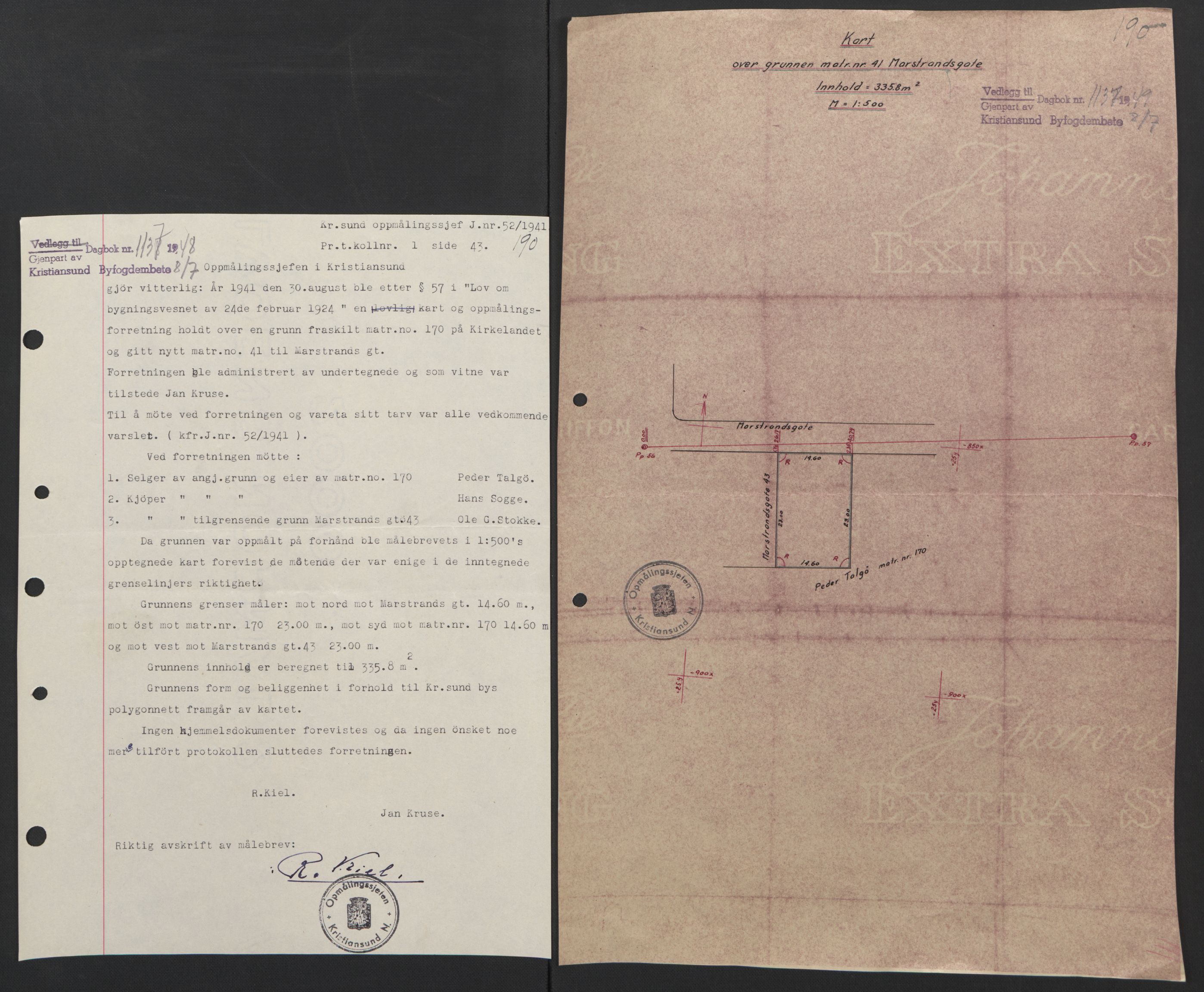 Kristiansund byfogd, AV/SAT-A-4587/A/27: Mortgage book no. 42, 1947-1950, Diary no: : 1137/1949