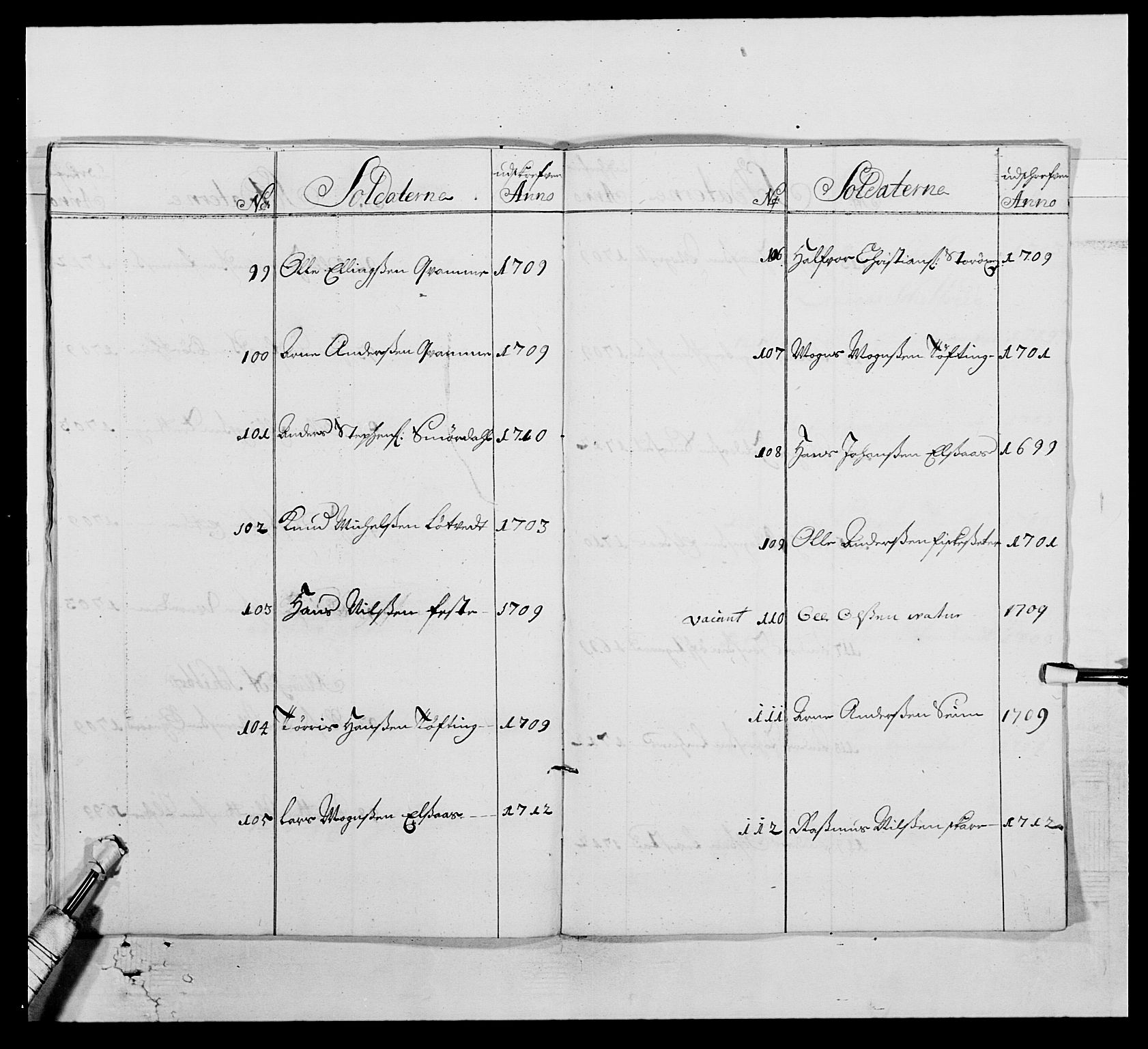 Kommanderende general (KG I) med Det norske krigsdirektorium, AV/RA-EA-5419/E/Ea/L0516: Bergenhusiske regiment, 1660-1712, p. 341