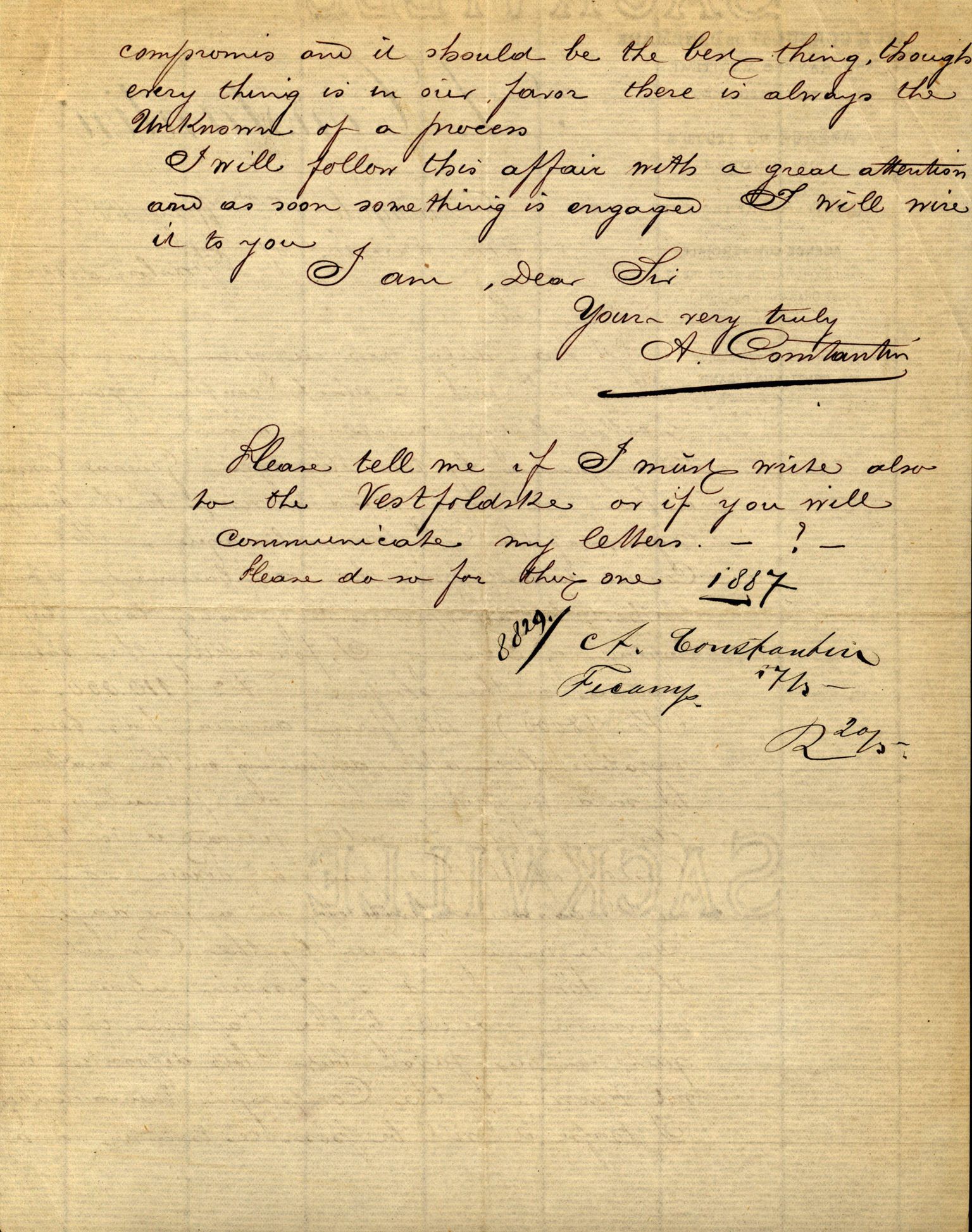Pa 63 - Østlandske skibsassuranceforening, VEMU/A-1079/G/Ga/L0020/0001: Havaridokumenter / Tellus, Telanak, Wilhelmine, 1887, p. 13