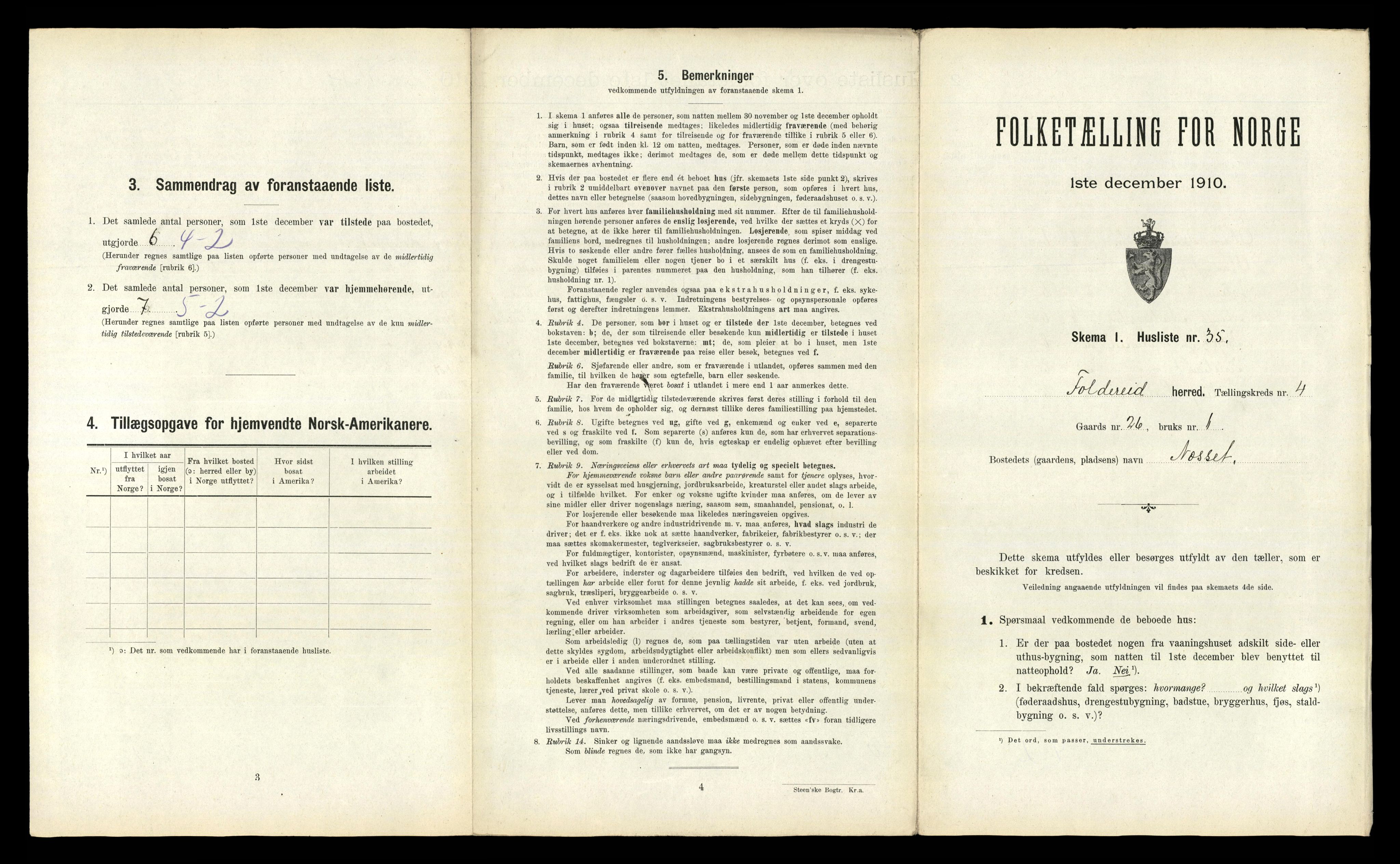 RA, 1910 census for Foldereid, 1910, p. 292