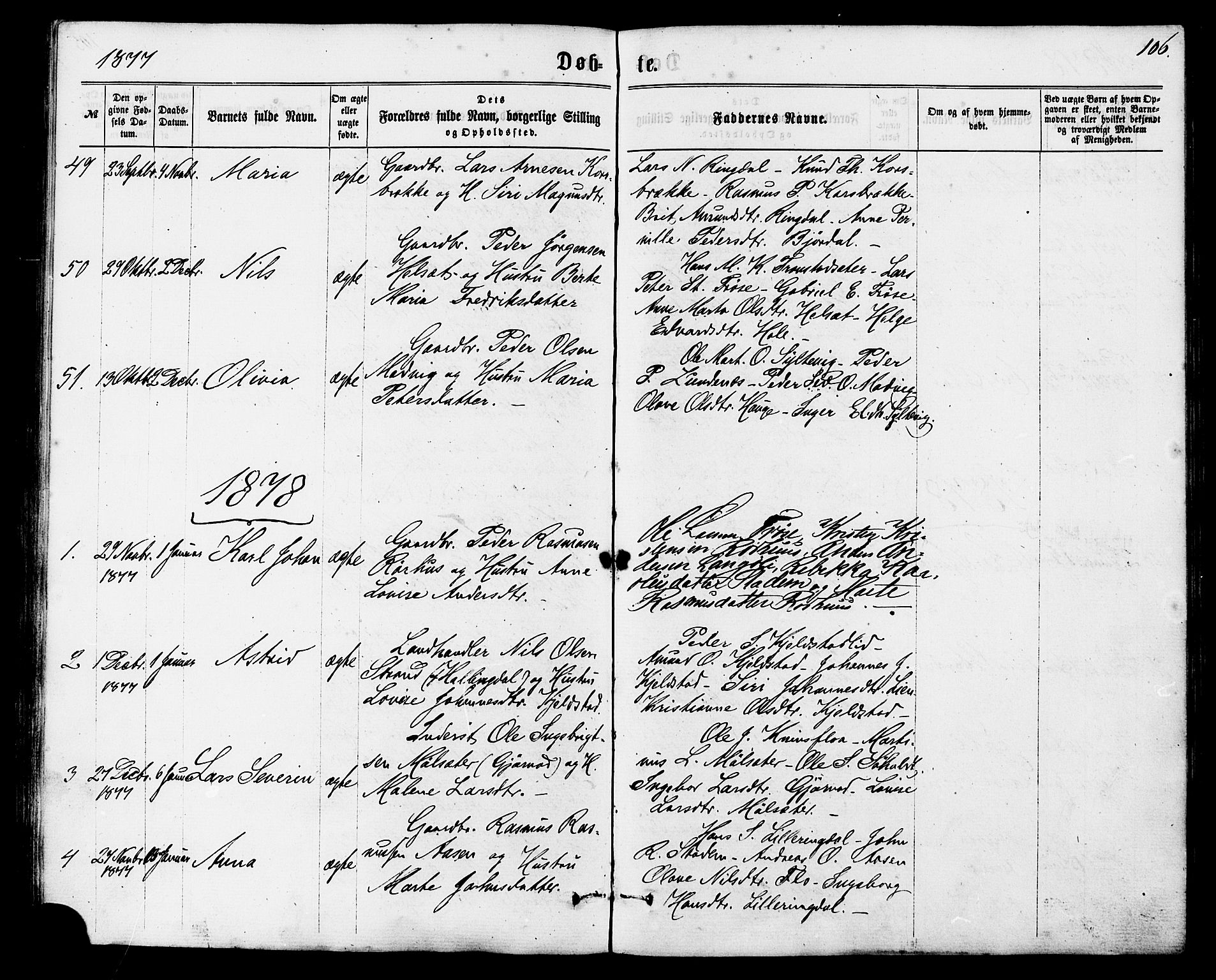 Ministerialprotokoller, klokkerbøker og fødselsregistre - Møre og Romsdal, SAT/A-1454/517/L0226: Parish register (official) no. 517A06, 1862-1881, p. 106