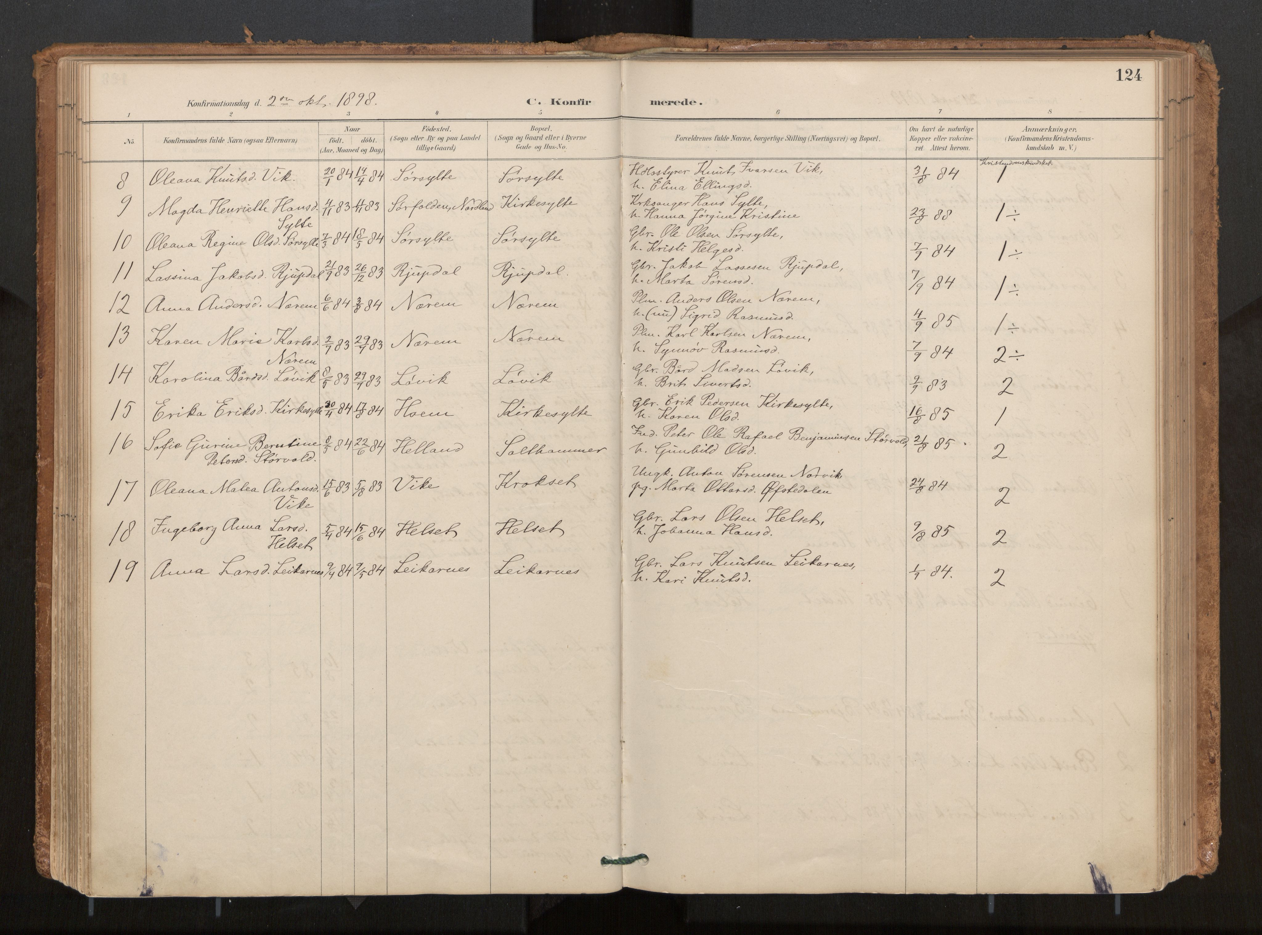 Ministerialprotokoller, klokkerbøker og fødselsregistre - Møre og Romsdal, AV/SAT-A-1454/541/L0545a: Parish register (official) no. 541A03, 1887-1912, p. 124