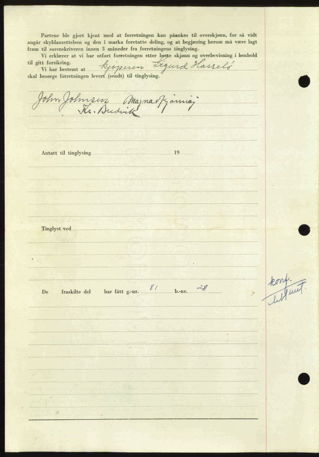 Nordmøre sorenskriveri, AV/SAT-A-4132/1/2/2Ca: Mortgage book no. A110, 1948-1949, Diary no: : 3589/1948