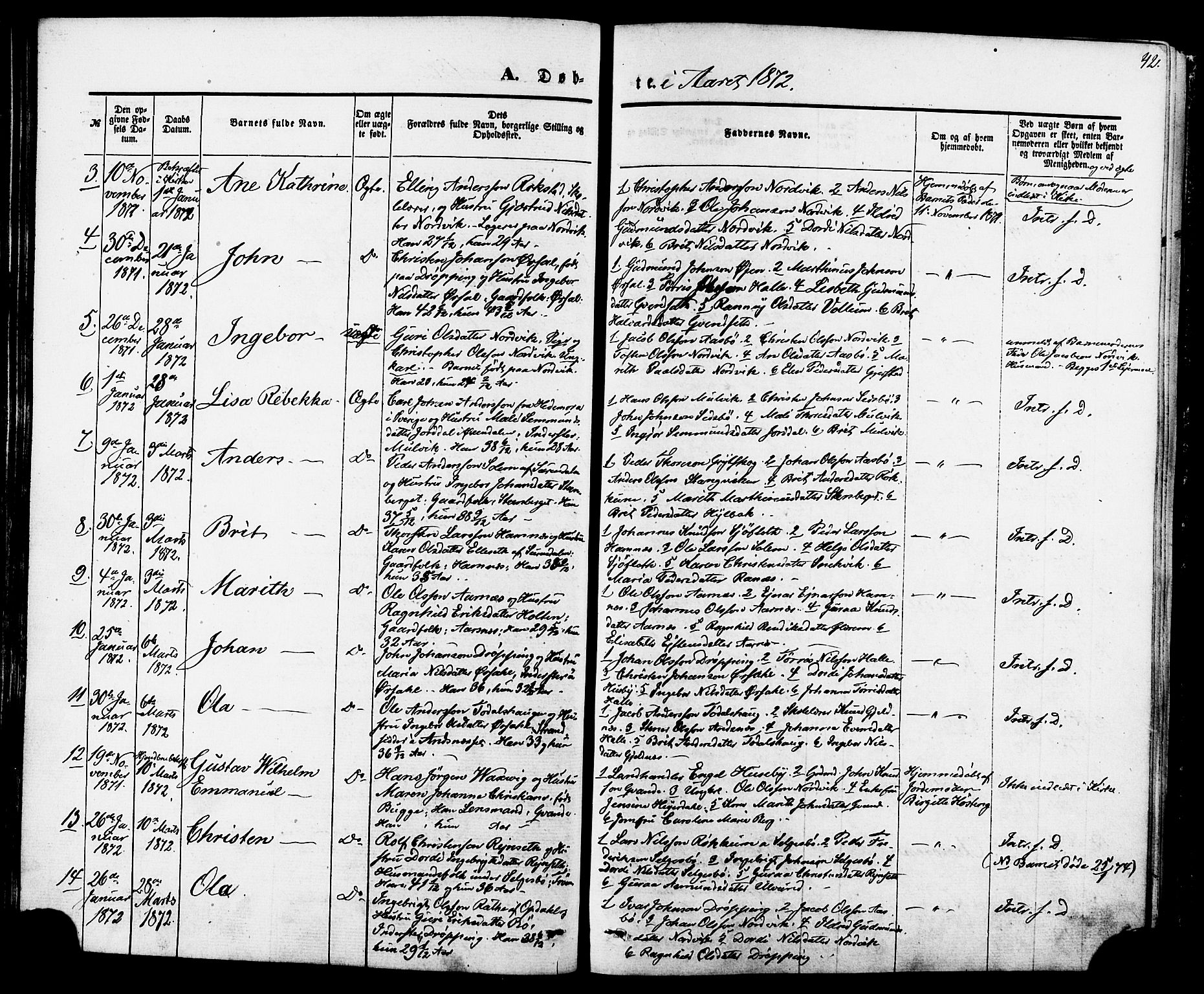 Ministerialprotokoller, klokkerbøker og fødselsregistre - Møre og Romsdal, AV/SAT-A-1454/592/L1027: Parish register (official) no. 592A05, 1865-1878, p. 42