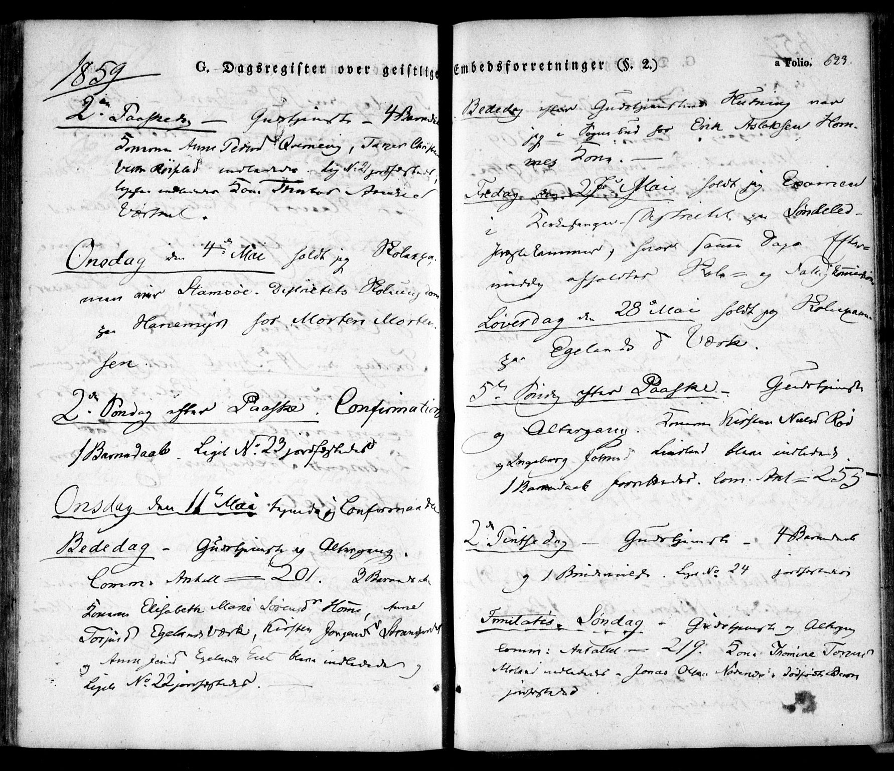 Søndeled sokneprestkontor, AV/SAK-1111-0038/F/Fa/L0002: Parish register (official) no. A 2, 1839-1860, p. 623