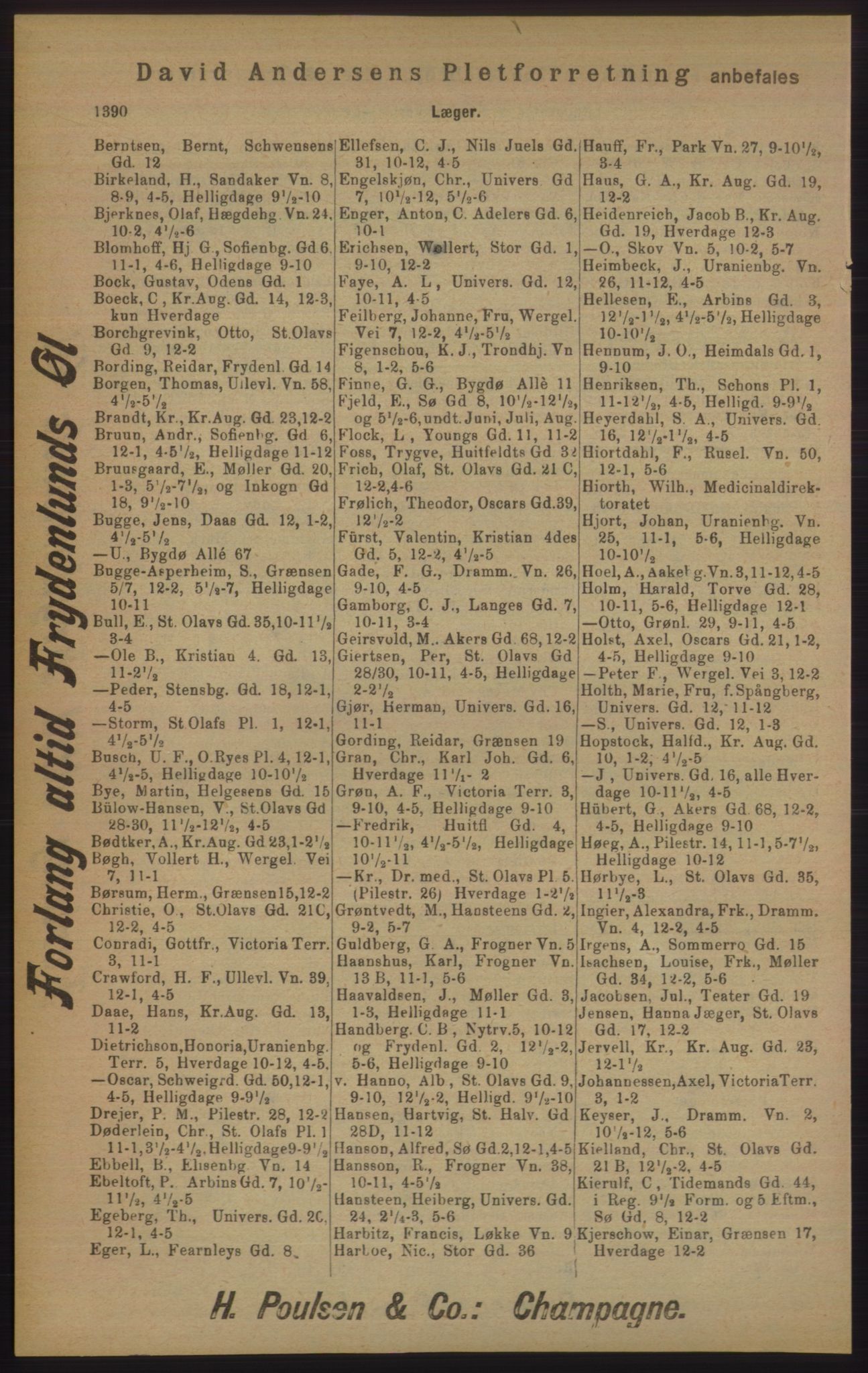 Kristiania/Oslo adressebok, PUBL/-, 1905, p. 1390